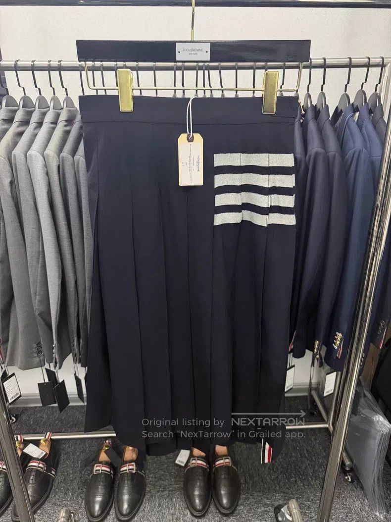 Thom Browne Thom Browne Classic Pleated Skirt - Medium Long, Dark Blue Size 25" / US 0 / IT 36 - 5 Thumbnail