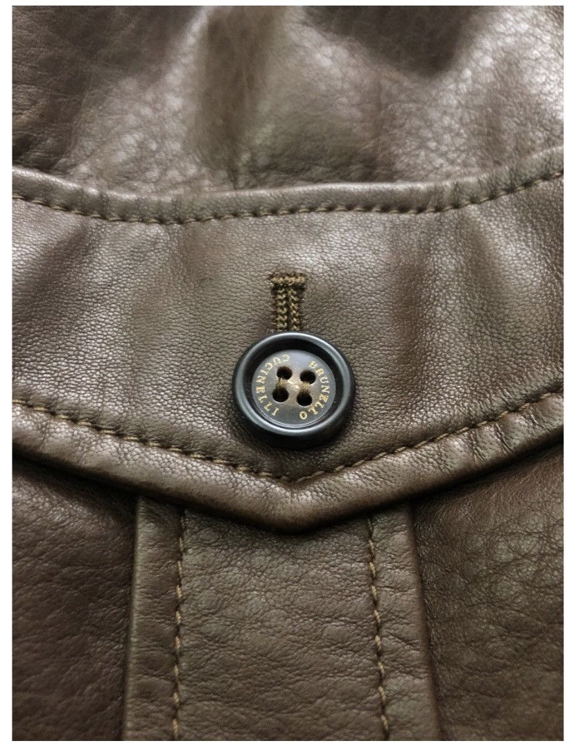 Brunello Cucinelli Brunello Cucinelli 🇮🇹 mocha leather silk lined bomber L NWT Size US L / EU 52-54 / 3 - 6 Thumbnail