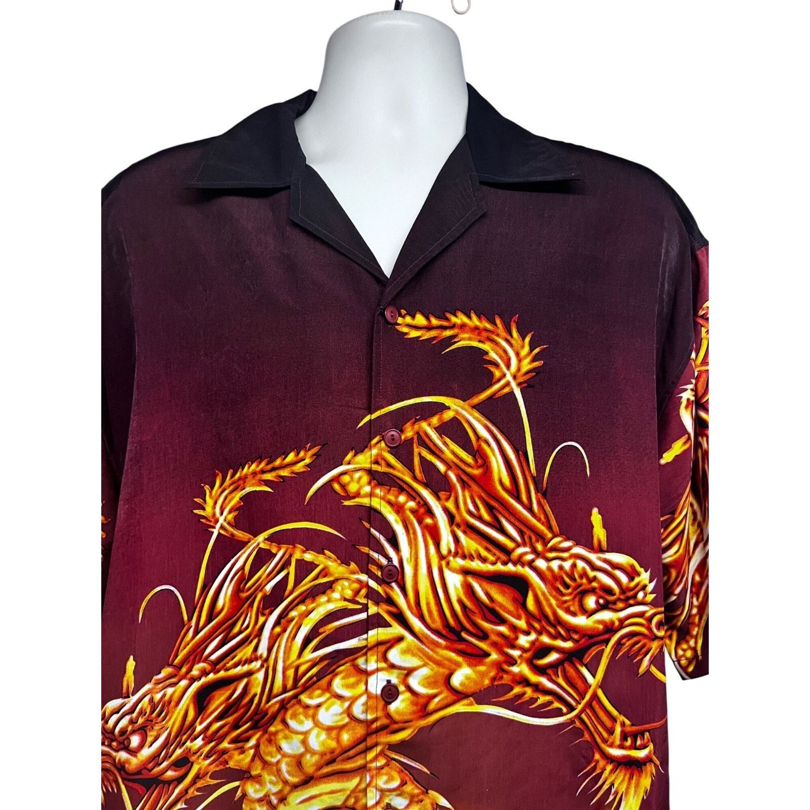 Vintage Oscar Misa Rockabilly Graphic Dragon Button Up Shirt 2XL New Size US XXL / EU 58 / 5 - 4 Thumbnail