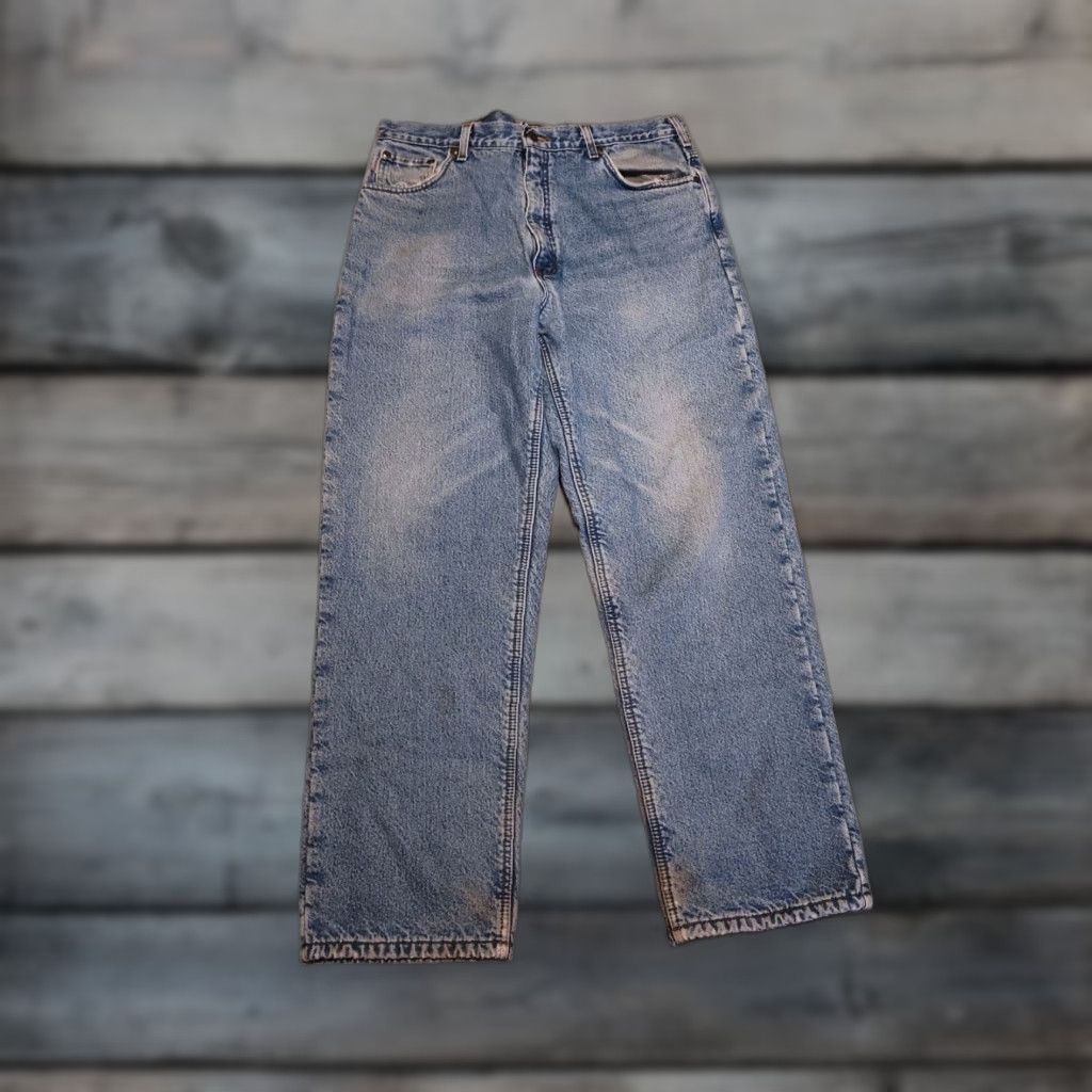 Carhartt Vintage Carhartt B155 DST Jeans 38x32 Men Relaxed Fit Flannel Lined Workwear Black Denim 90s Size US 38 / EU 54 - 1 Thumbnail