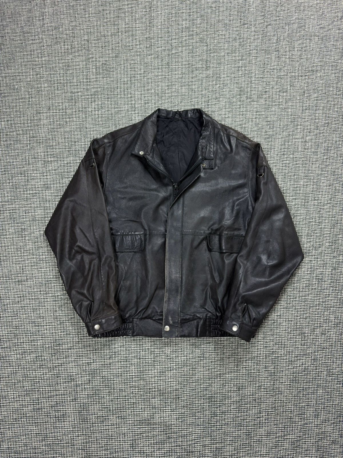 Genuine Leather Boxy avant garde made in Mongolia leather bomber jacket 80s Size US XL / EU 56 / 4 - 1 Thumbnail