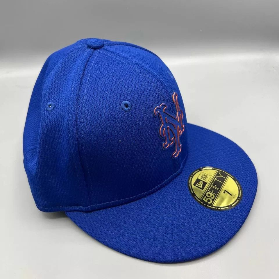 New Era New York Mets Hat Men 7 Blue 59Fifty New Era Fitted Cap New Size ONE SIZE - 3 Thumbnail