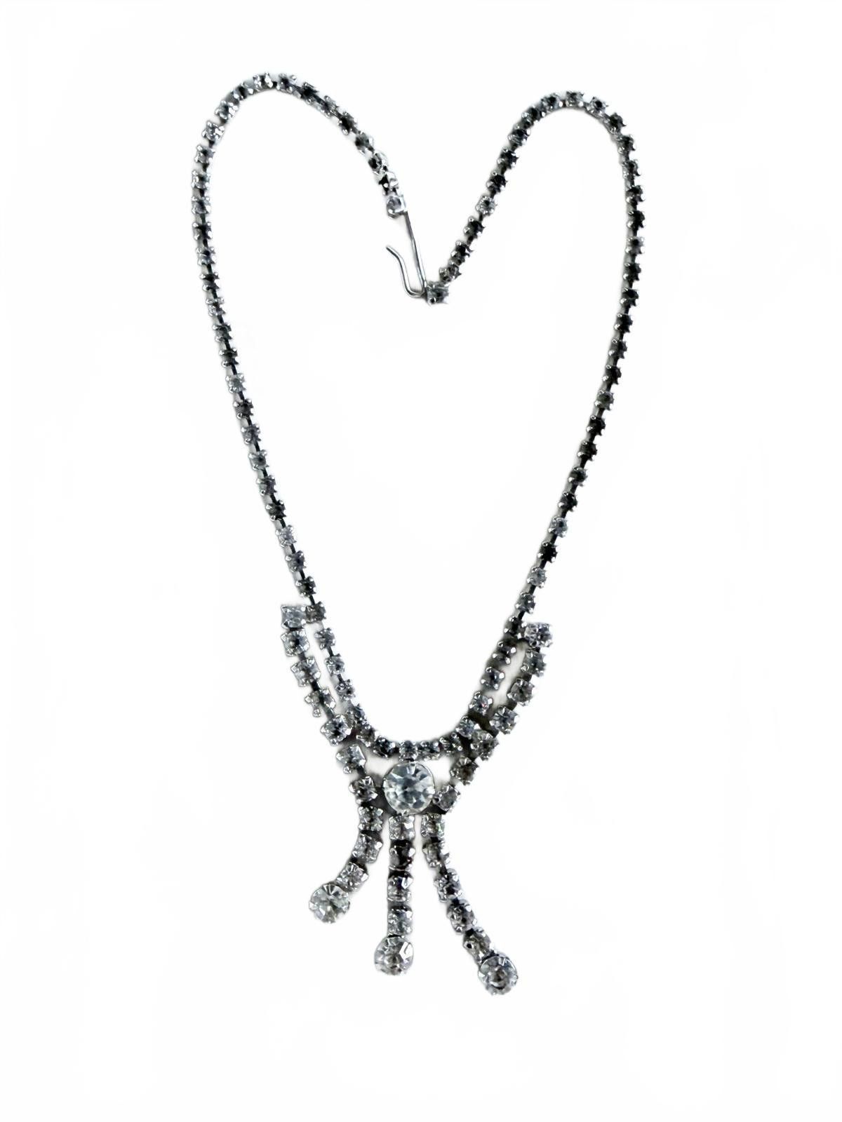 Other Vintage Rhinestone Y Drop Bridal Statement Necklace Sparkle Size ONE SIZE - 7 Thumbnail
