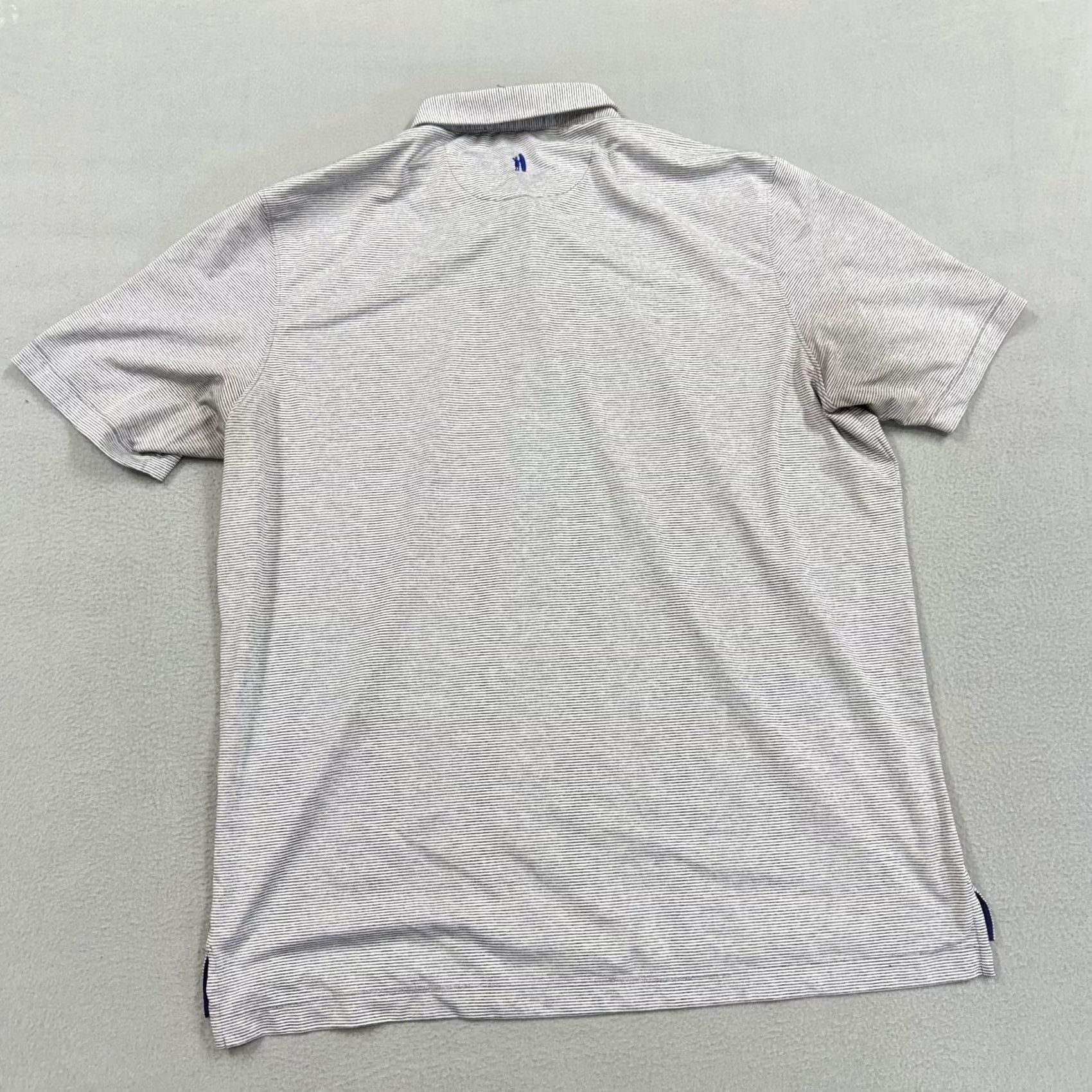 johnnie-O Nike Tour Performance Polo Shirt Mens XL Gray Stripe Short Sleeve Golf Moisture Wicking Stretch Casual Modern Fit Size US XL / EU 56 / 4 - 4 Thumbnail