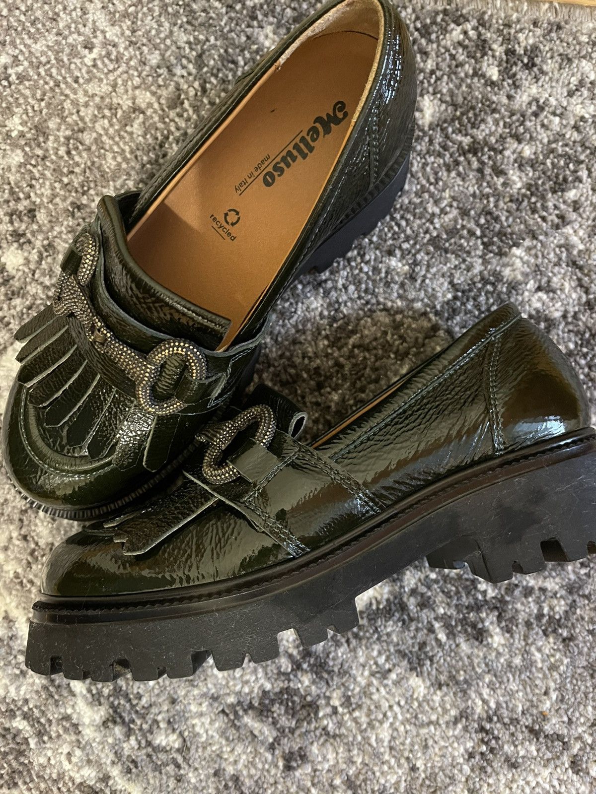 Other Melluso Italy Women’s Loafers EU 37.5 Green Patent Leather Size US 7.5 / IT 37.5 - 7 Thumbnail