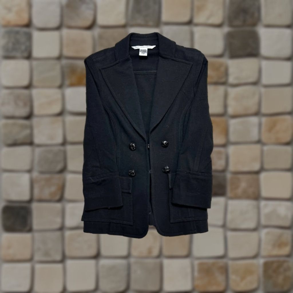 Diane von Furstenberg Diane von Furstenberg Blazer Womens 4 Black Stretch Flap Pockets Formal Jacket Benign Size S / US 4 / IT 40 - 1 Thumbnail