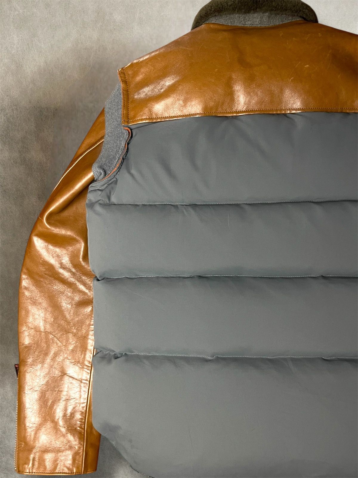 Undercover AW2012 Undercover leather sleeve down feather puffer jacket Size US L / EU 52-54 / 3 - 14 Thumbnail