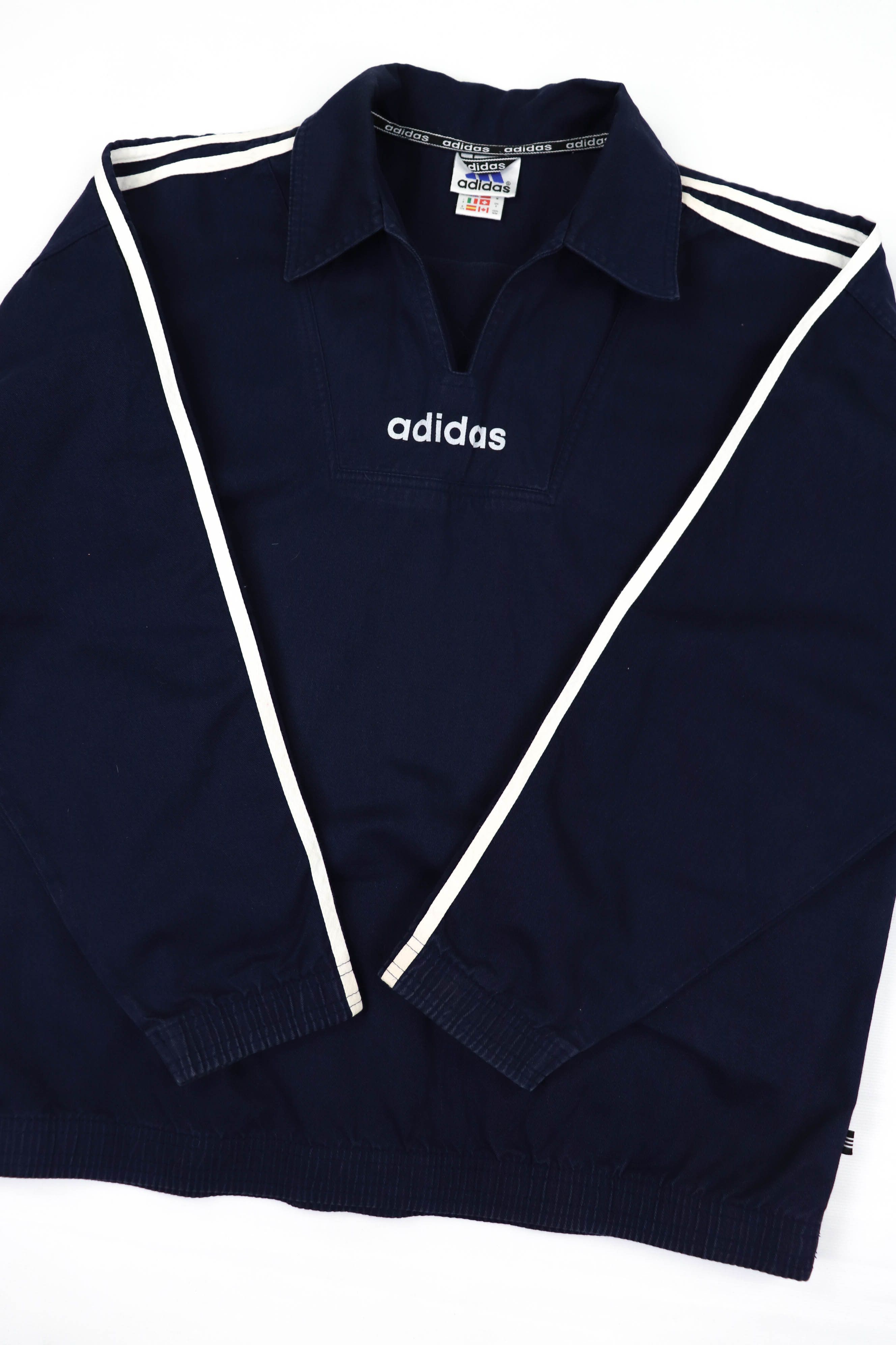 Adidas 90s Vintage Adidas Big Logo Cotton Overhead Anorak Jacket Size US M / EU 48-50 / 2 - 5 Thumbnail
