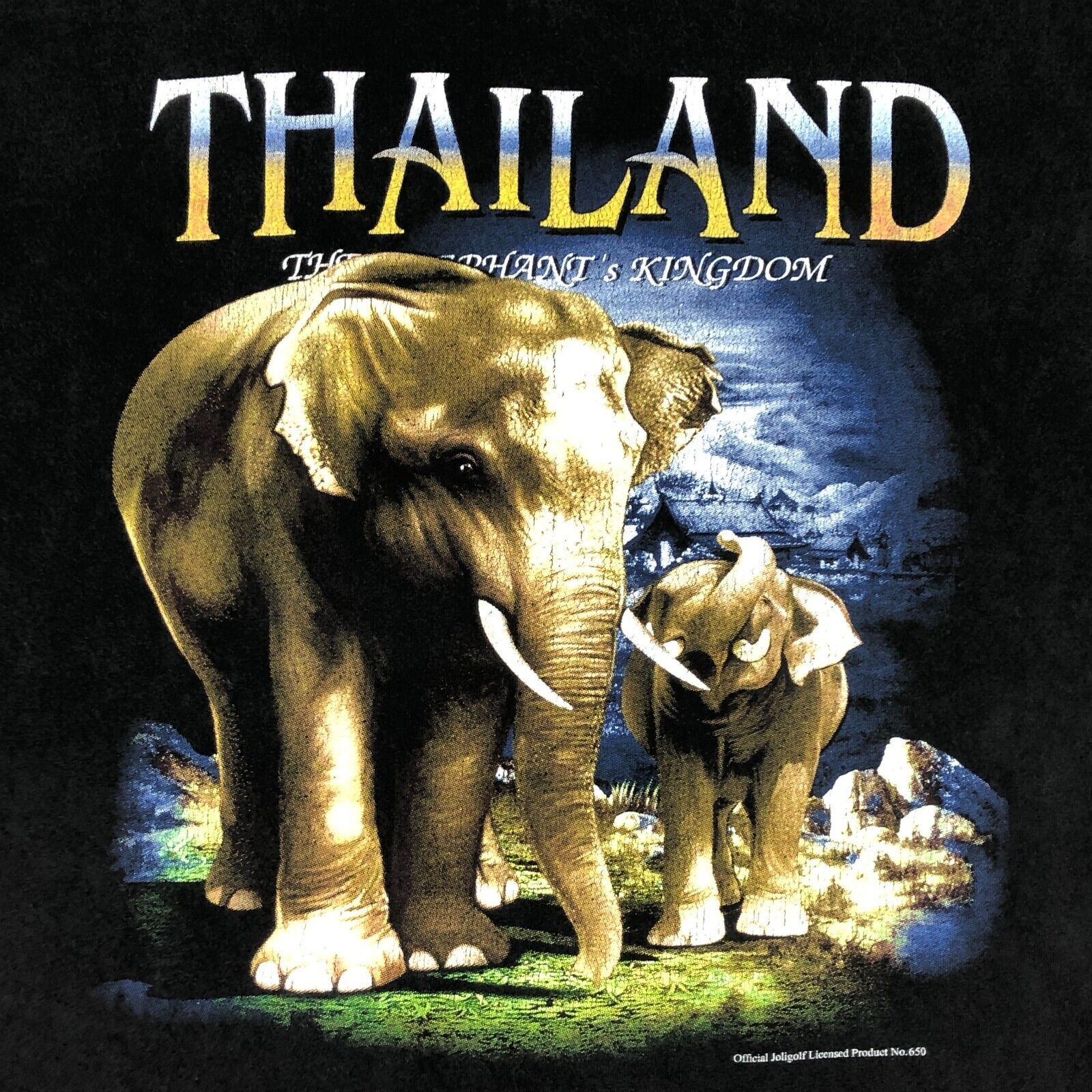 Vintage Thailand Elephant Kingdom Black Tee T Shirt size XL B4 Size US XL / EU 56 / 4 - 2 Thumbnail