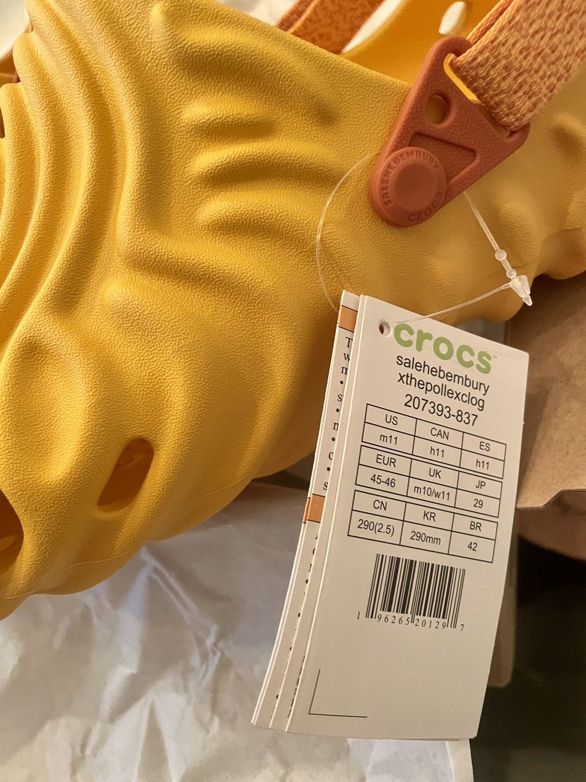 Crocs × Salehe Bembury SALEHE BEMBURY X CROCS THE POLLEX CLOG in COBBLER YELLOW M11 Size US 11 / EU 44 - 10 Thumbnail