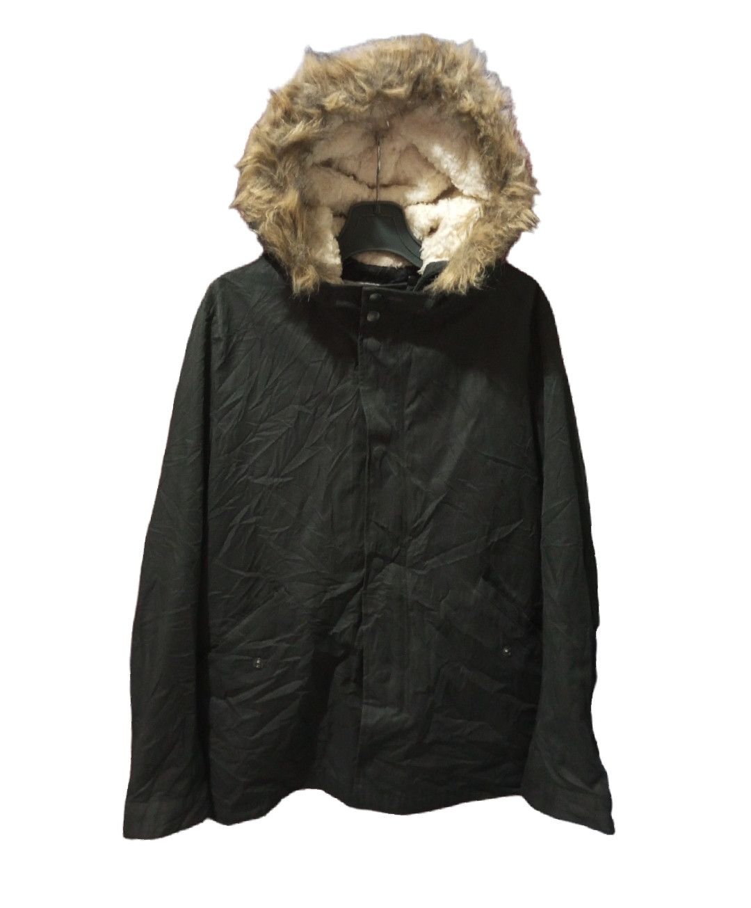 image of Essentials x If Six Was Nine Essential Man's Bigi - Fear Of Good Fur Hoodie Sherpajacket in Black (
