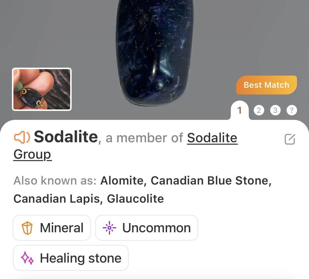 Handmade Handcrafted genuine sodalite crystal drop pendant necklace Size ONE SIZE - 7 Thumbnail