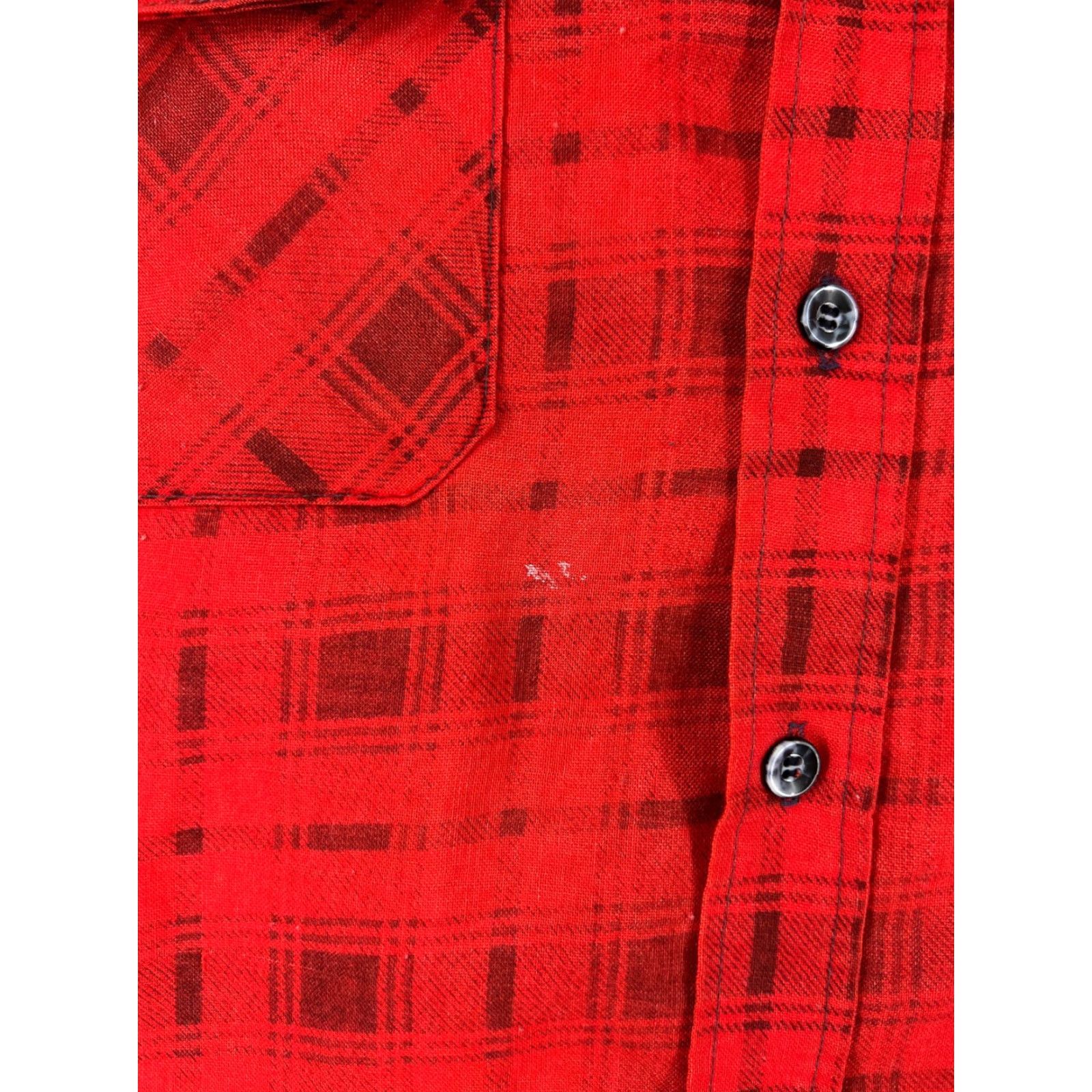 Vintage VINTAGE Flannel Shirt Womens Extra Large Red Plaid Button-Up Pockets Cotton XL Red Plaid Mens Womens? Size XL / US 12-14 / IT 48-50 - 7 Thumbnail