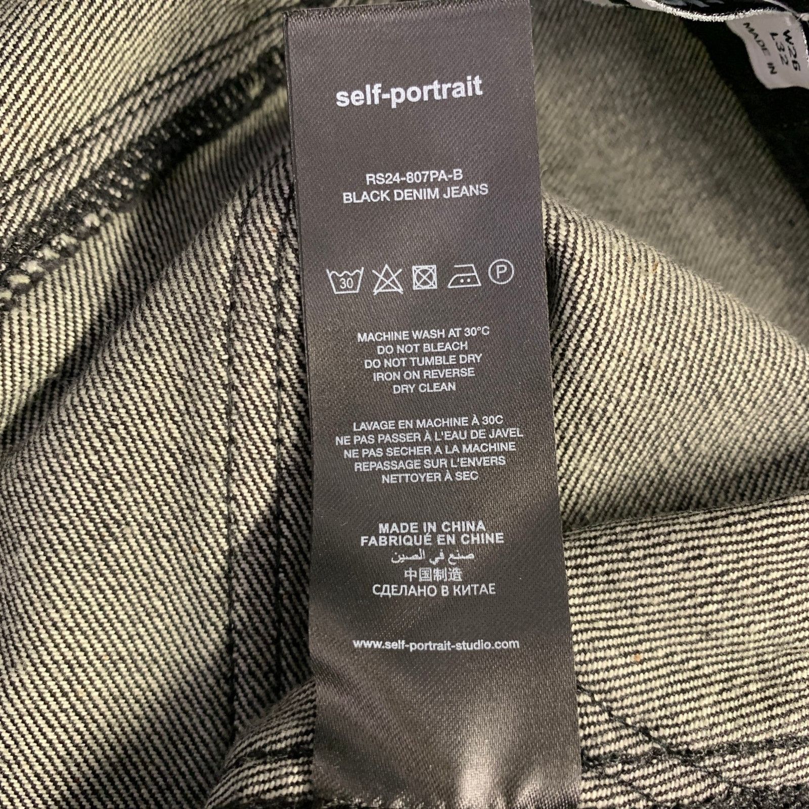 Self-Portrait SELF-PORTRAIT Size 26 Black Cotton Five Pockets Jeans Size 26" / US 2 / IT 38 - 5 Thumbnail