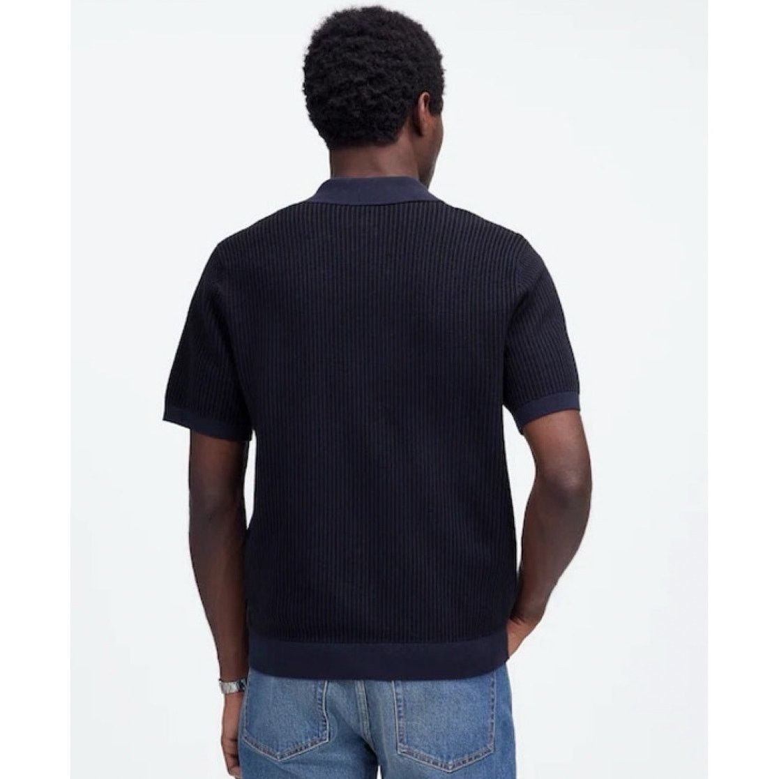 Madewell NWT Madewell Tuck-Stitch Sweater Polo Navy Black Size XS Size US XS / EU 42 / 0 - 2 Thumbnail