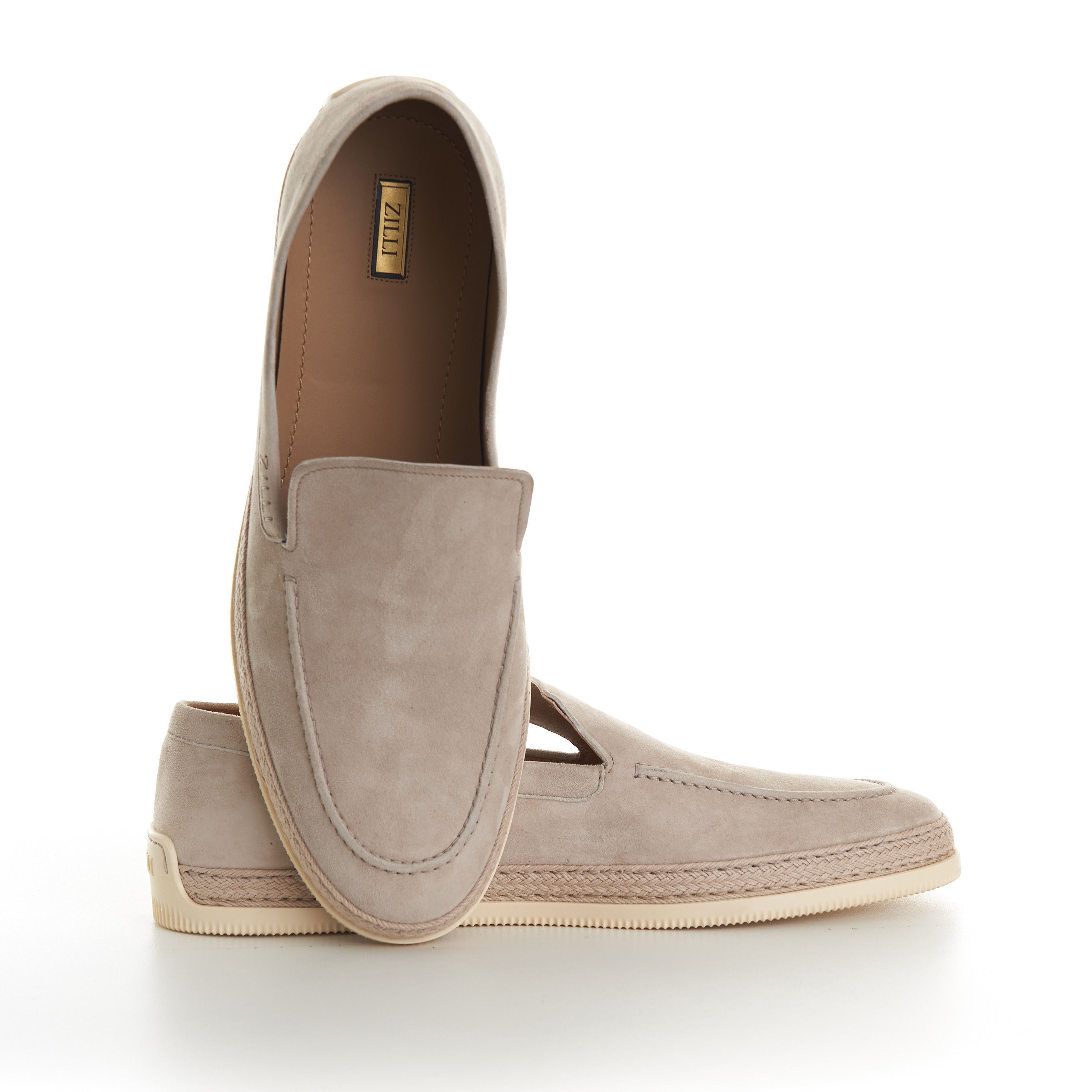 Zilli Beige Casual Moccasins, White Woven Outsole Size US 8.5 / EU 41-42 - 10 Thumbnail