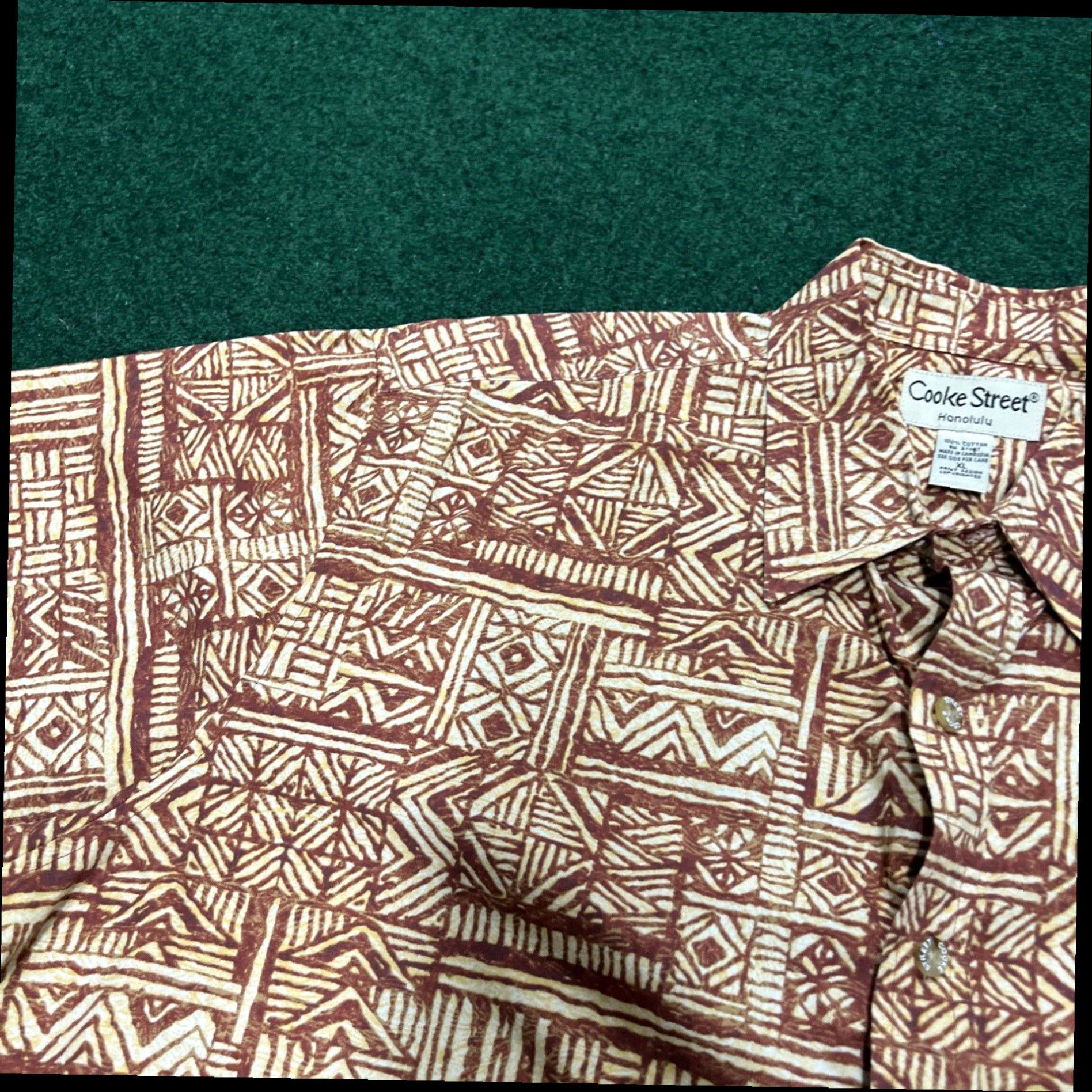 Vintage COOKE STREET Men's Size XL Print Orange Red Hawaiian Shirt Cotton Summer Beach Size US XL / EU 56 / 4 - 2 Thumbnail