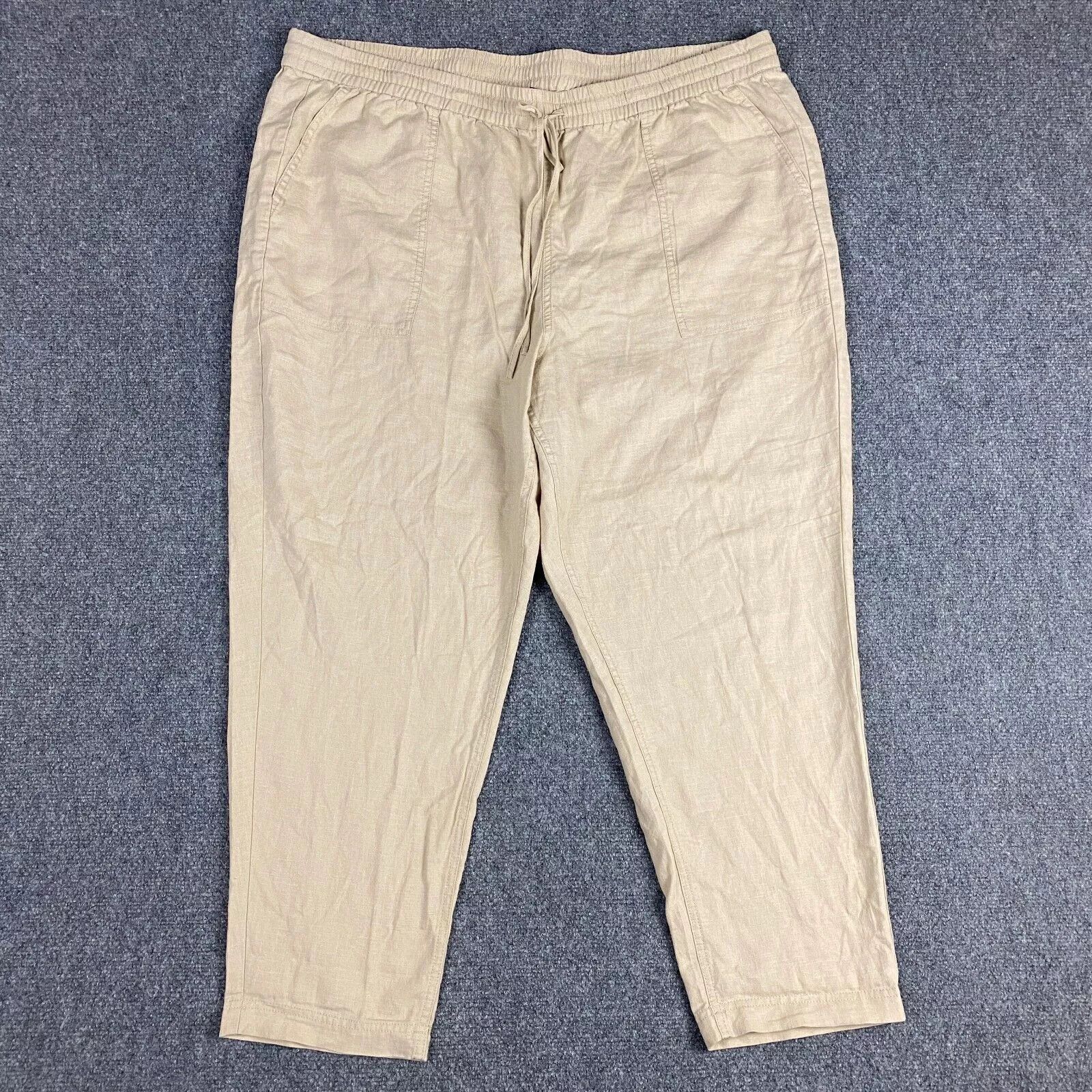 J.Crew J Crew Pants Women's 2X Beige Jogger Taper Drawstring NWT Size 40" / US 18 - 1 Thumbnail