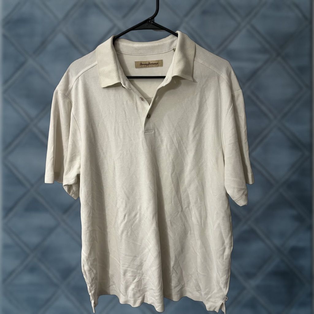 Tommy Bahama VINTAGE Tommy Bahama Polo Shirt Men L White Short Sleeve Modal Blend Adult Large White Polo Men's Size US L / EU 52-54 / 3 - 1 Thumbnail