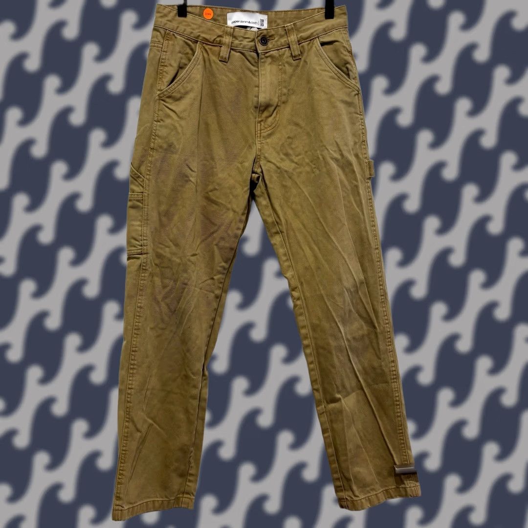 Vintage Paper Denim & Cloth Mens Carpenter Pants Tan Khaki Cotton Utility Workwear 28x30 Size US 28 / EU 44 - 1 Thumbnail