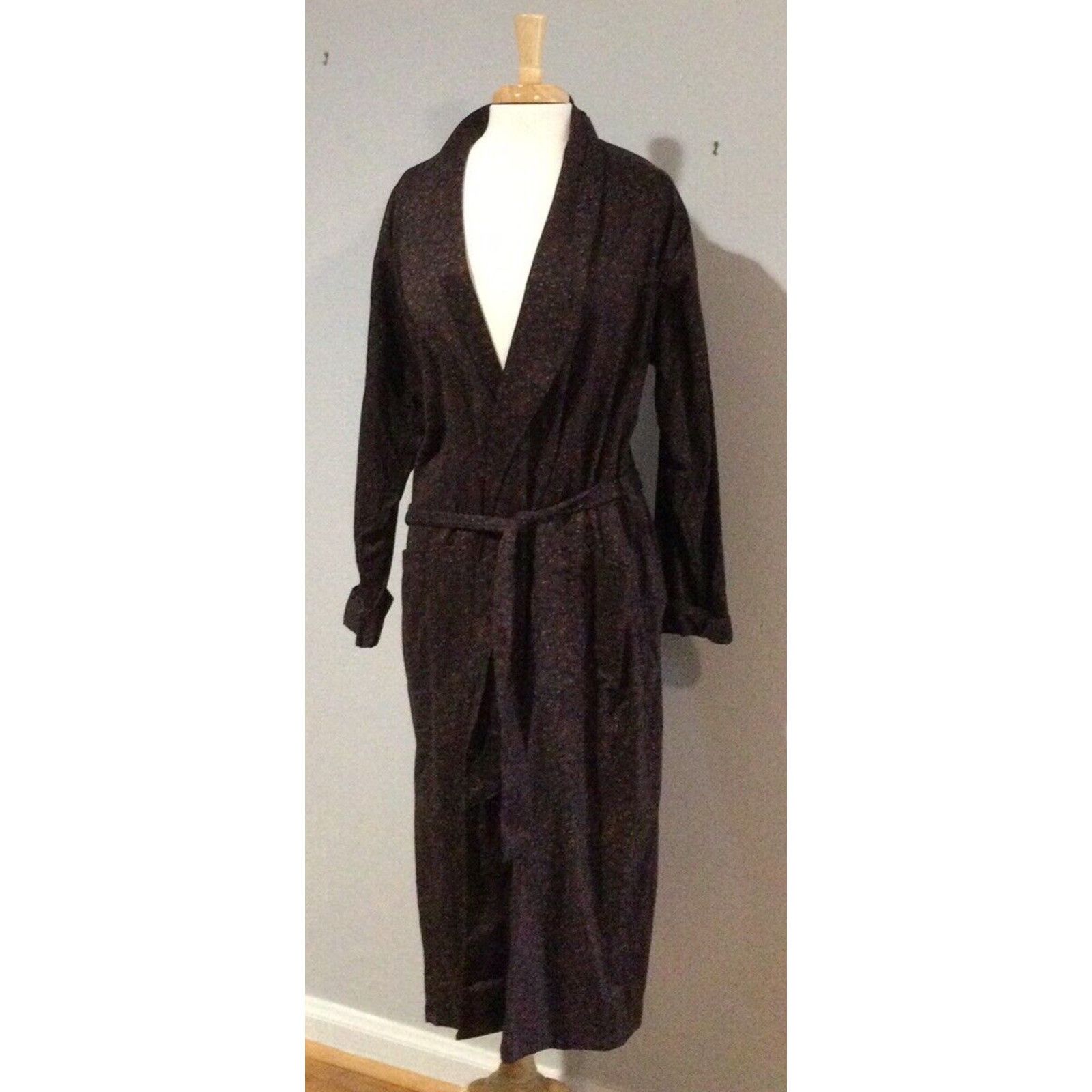Other Embassy Men's Paisley 100% Combed Cotton Bath Robe Size L Size ONE SIZE - 4 Thumbnail
