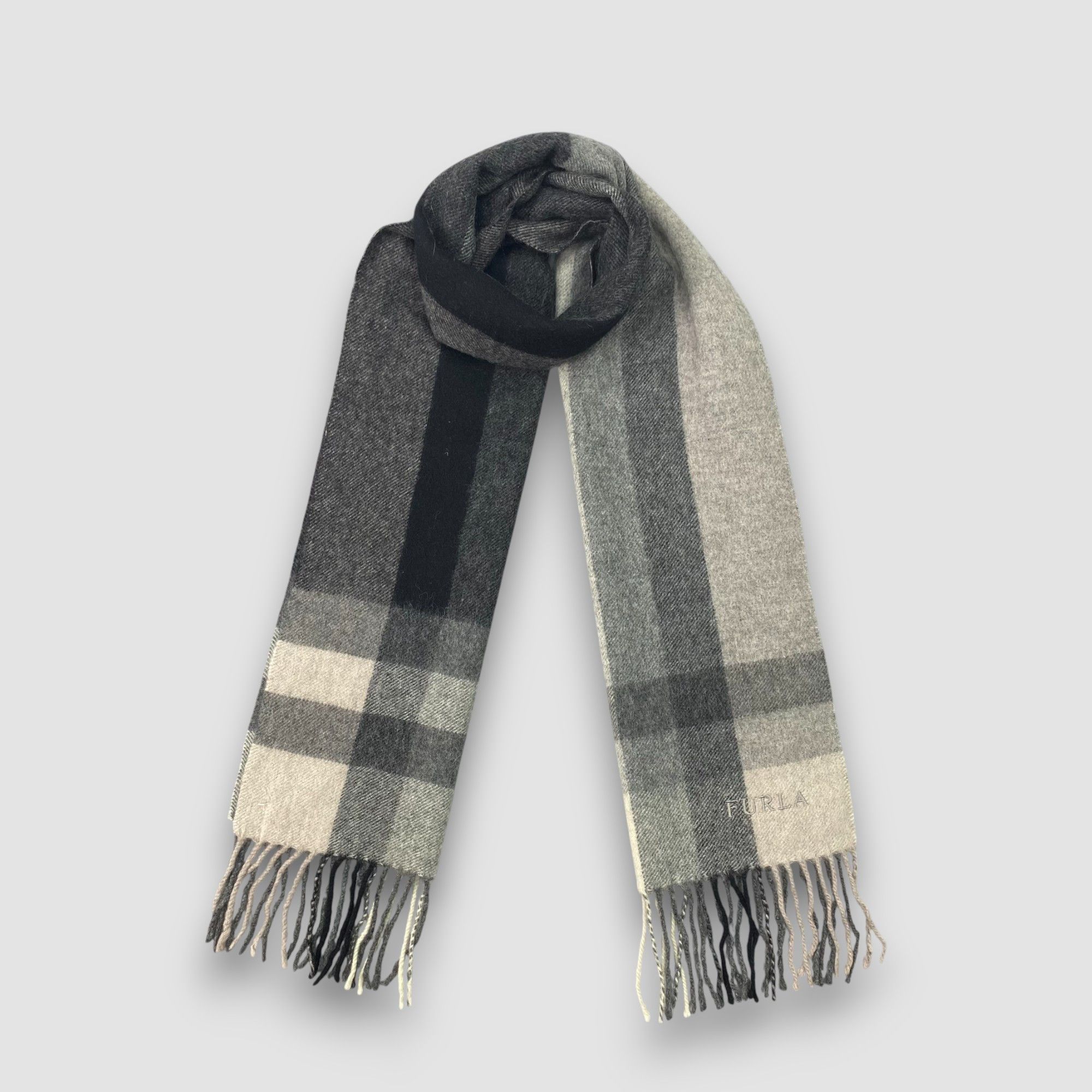 Furla Vintage Furla Scarf Muffler Plaid Winter Cashmere Scarves Size ONE SIZE - 1 Thumbnail