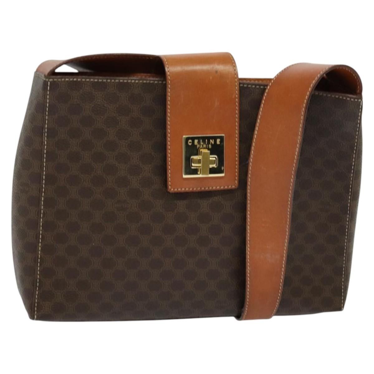 Celine CELINE Macadam Canvas Shoulder Bag Pvc Leather Brown Gold Size ONE SIZE - 1 Thumbnail