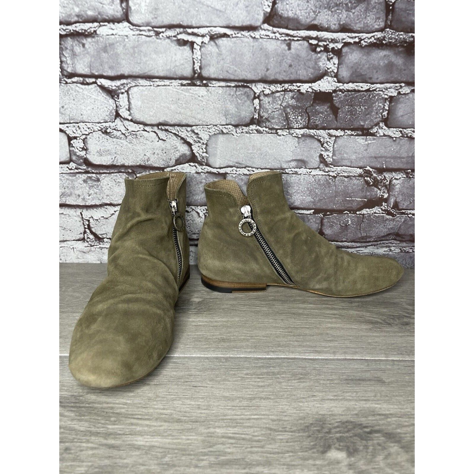 Fiorentini + Baker Fiorentini + Baker Goodyear Taupe Suede Side Zip Ankle Boots Size US 8 / IT 38 - 3 Thumbnail