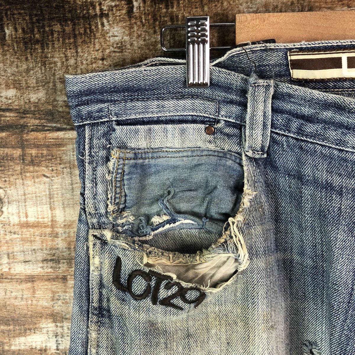 Japanese Brand Lot 29 Blue patchwork Distressed Denim Pants #A2152 Size US 36 / EU 52 - 7 Thumbnail