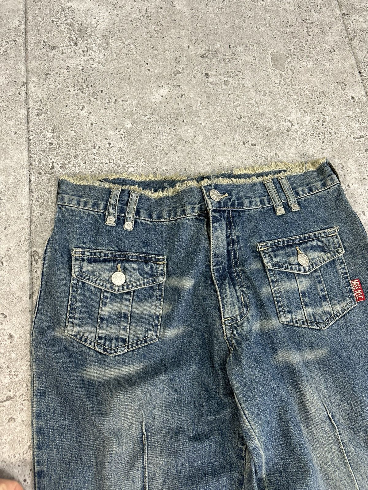 Japanese Brand × Vintage Archive Japanese Distressed Faded Fur Denim Pants Wideleg Size 30" / US 8 / IT 44 - 5 Thumbnail