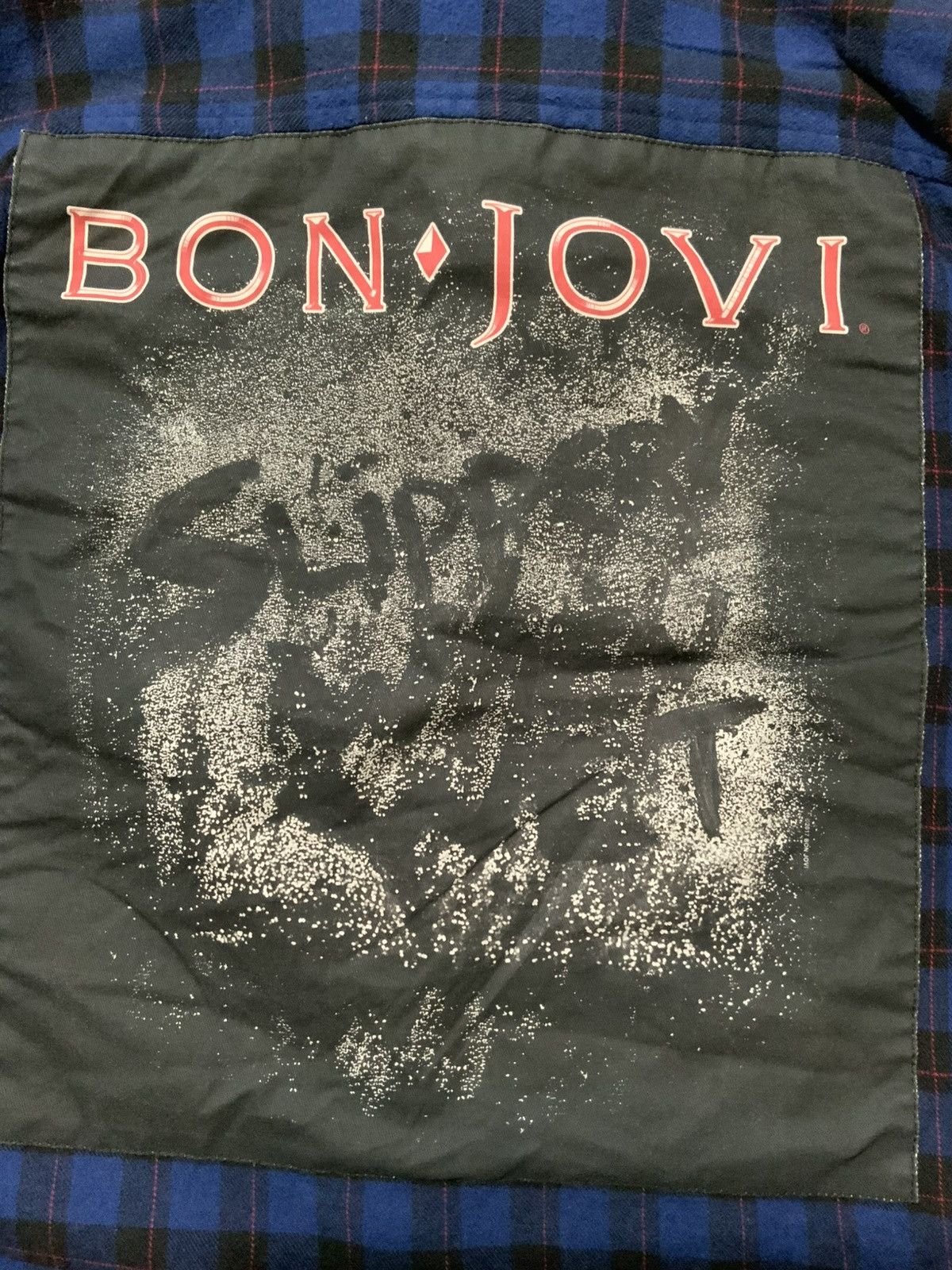 Cotton On Bon Jovi Slippery When Wet Rock Band Flannel Button Shirt Size US L / EU 52-54 / 3 - 6 Thumbnail