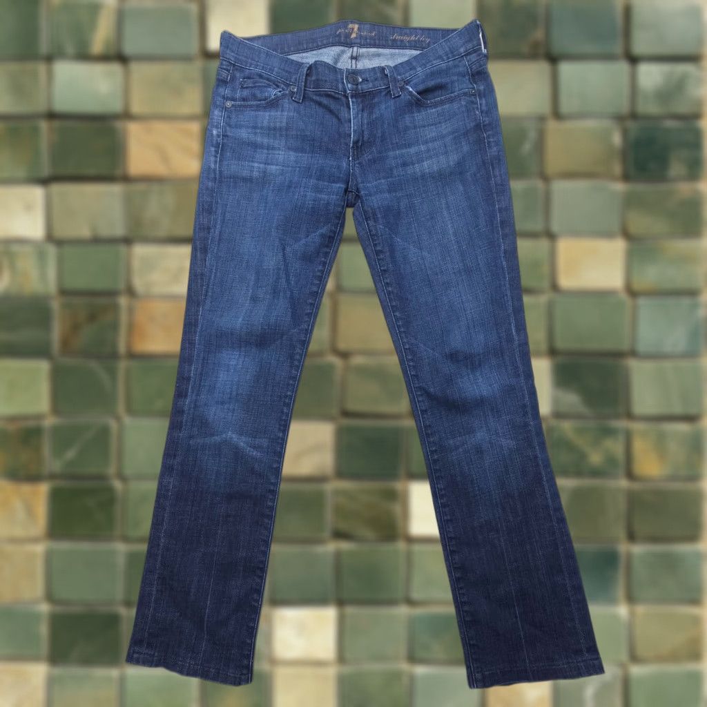 7 For All Mankind 7 For All Mankind Jeans Womens 27 Straight Dark Wash Low Rise 2000s Vintage No N/A Size 27" / US 4 / IT 40 - 1 Thumbnail