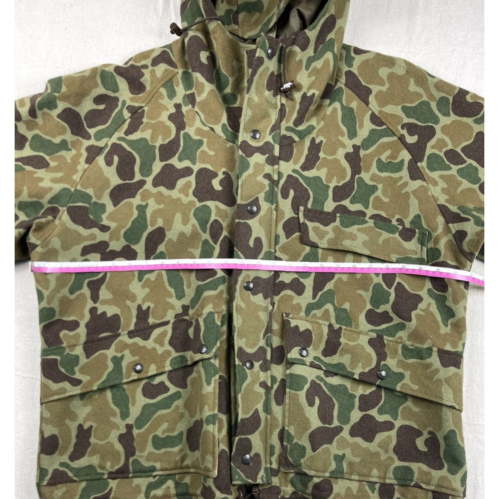 Vintage Vintage Woolrich Mens Wool Camo Hunting Jacket Frog Skin Gore-Tex Lined Sz XL Size US XL / EU 56 / 4 - 6 Thumbnail