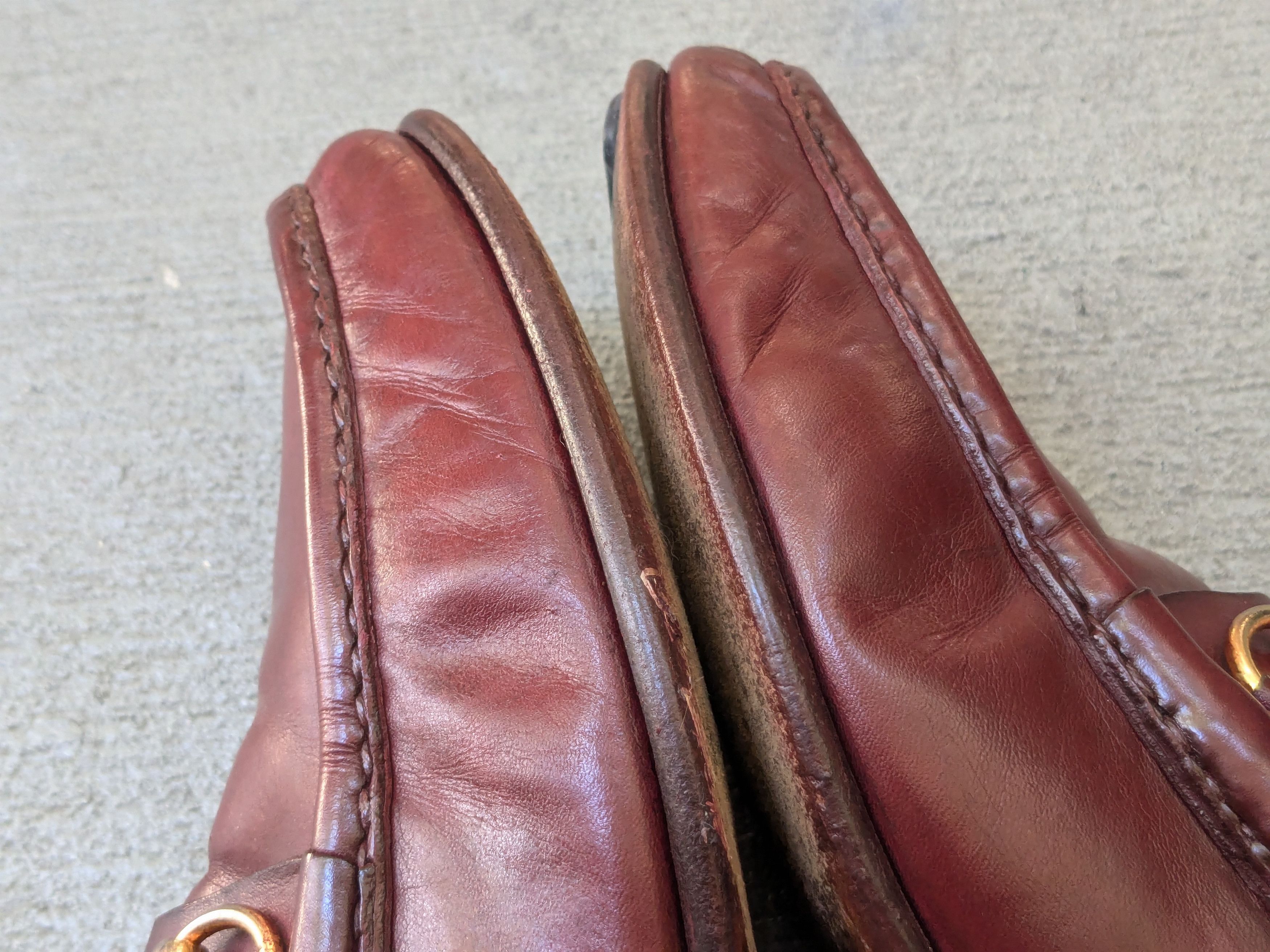 Vintage Gucci Horsebit Loafers Red 9 Red Snaffle Bit Gold