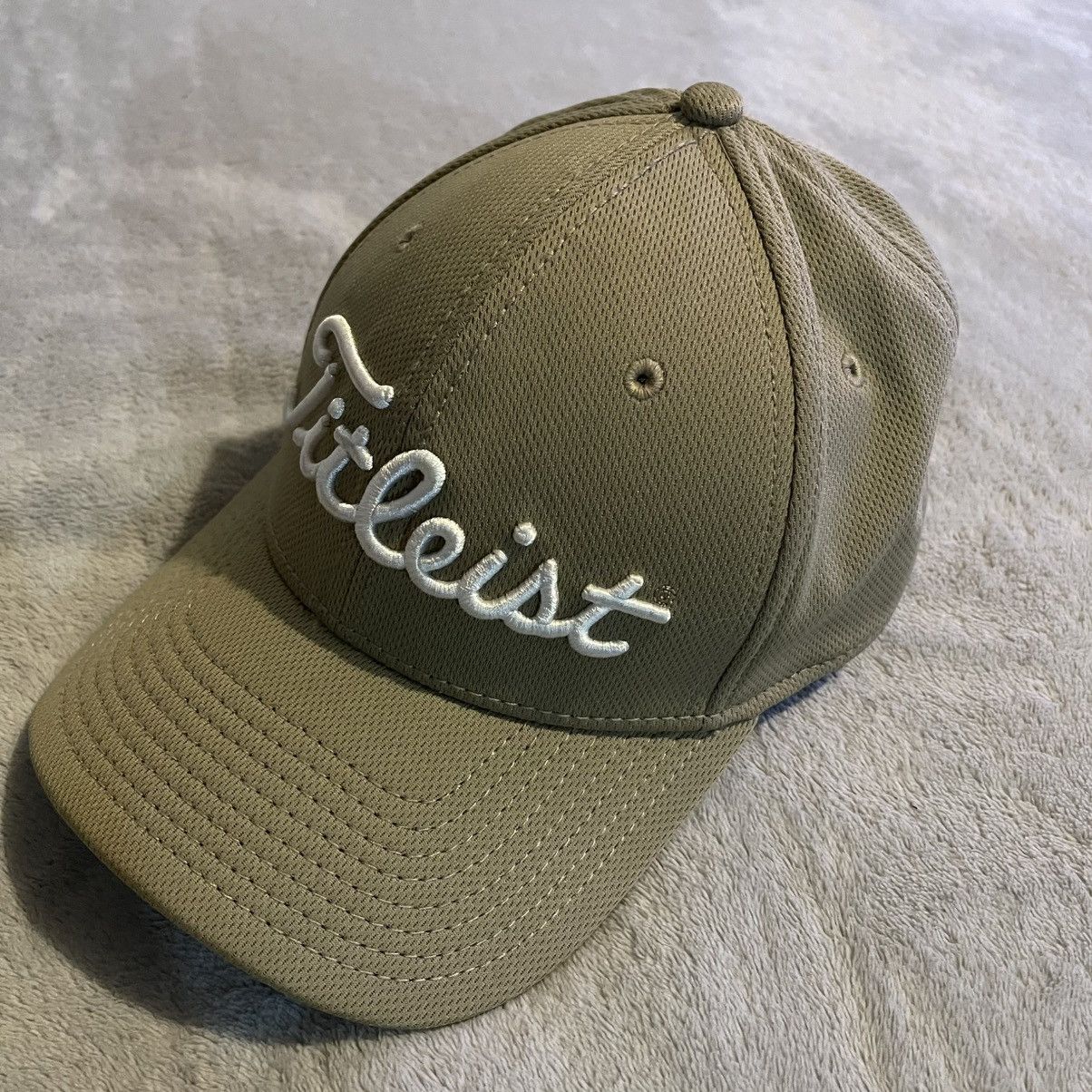 New Era Titleist by New Era Golf Hat Mens Small-Medium Tan Mesh Cap Size ONE SIZE - 2 Thumbnail