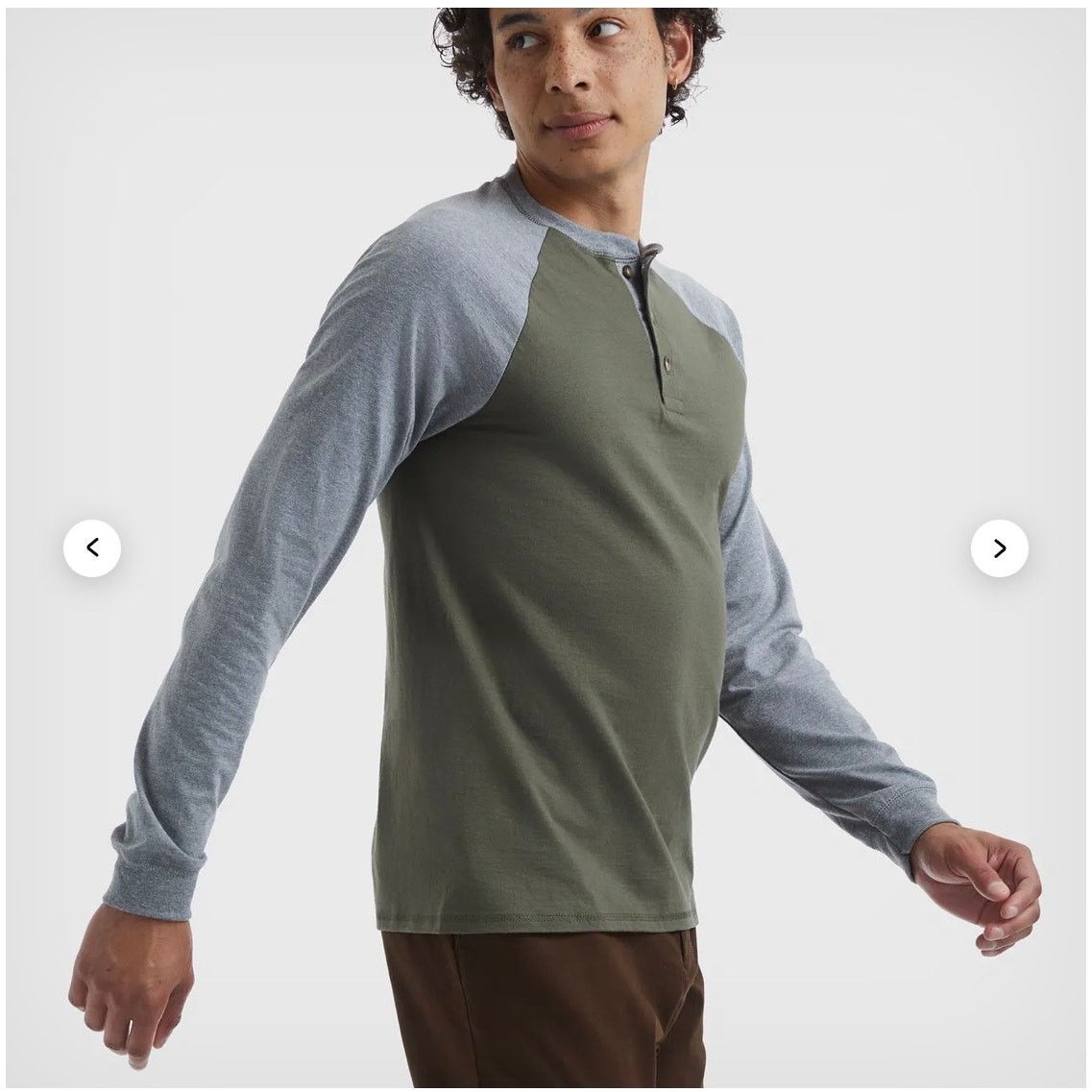 Hanes Hanes Beefy-T Long Sleeve Colorblock Henley Green XL Size US XXL / EU 58 / 5 - 4 Thumbnail