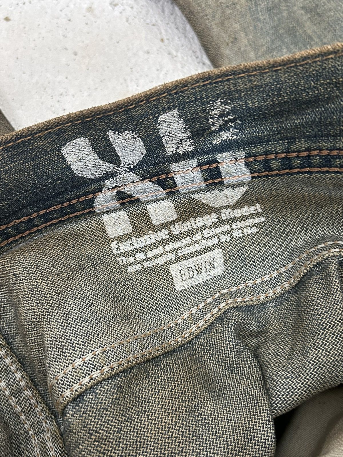 Edwin Vintage Edwin XV Japan Mud Washed Dirty Baggy Distressed Size US 31 - 20 Thumbnail