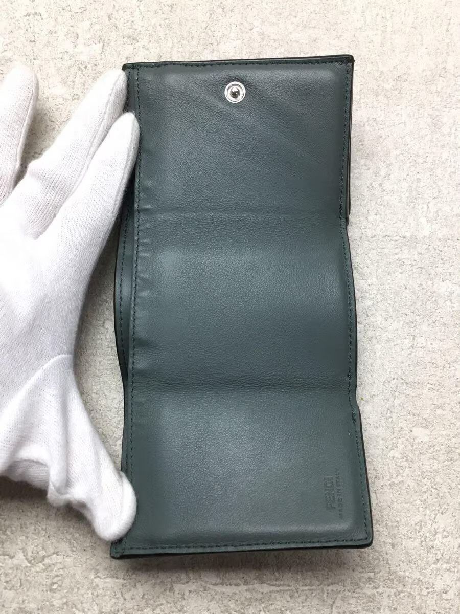 Fendi Fendi Leather Tri-Fold Wallet Green Size ONE SIZE - 4 Thumbnail