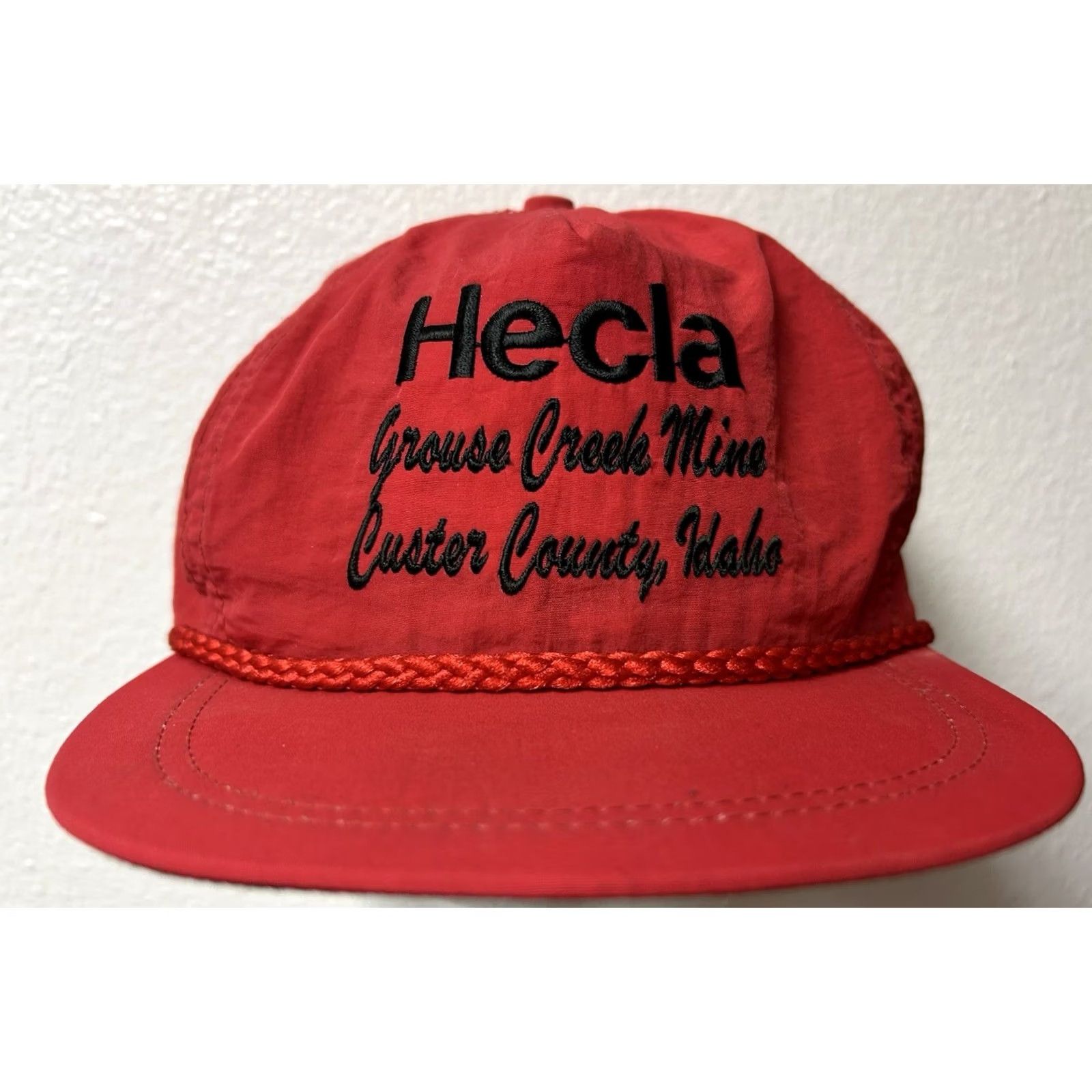 Imperial VINTAGE Imperial Hecla Mining Grouse Creek Mine Custer County Idaho Hat Baseball Cap One Size Red 80s Mens Size ONE SIZE - 2 Thumbnail