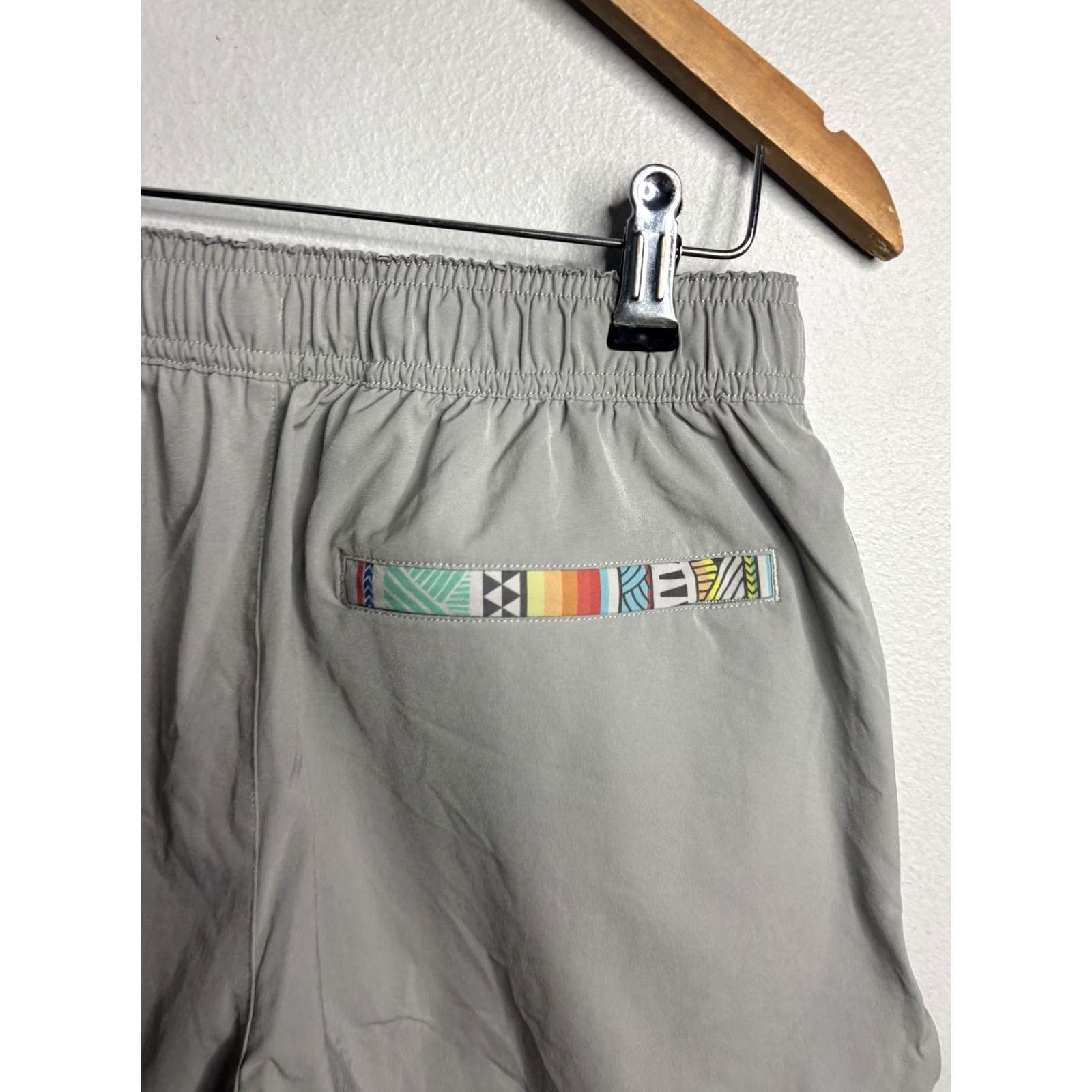 Vintage WOWIE Mens Shorts S Small Gray Athletic Running Gym Training Drawstring Lined Split Hem Size US 29 - 4 Thumbnail