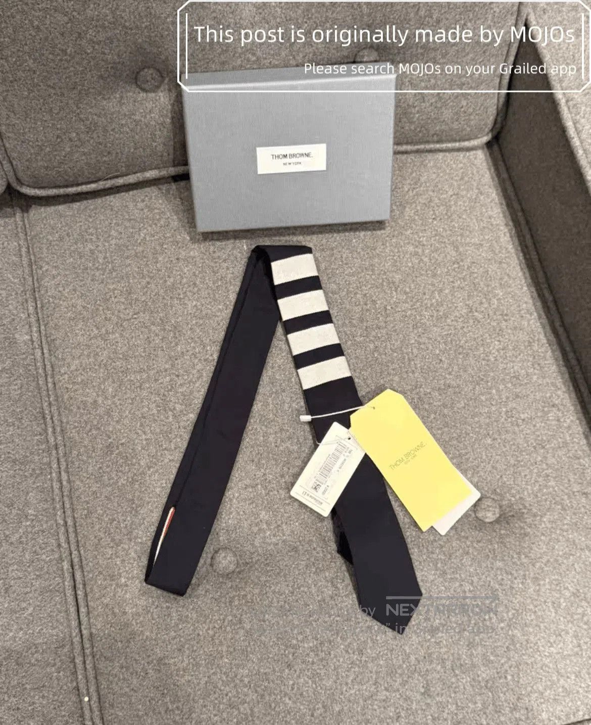 Thom Browne Thom Browne White Stripe Navy Tie. Size ONE SIZE - 1 Thumbnail
