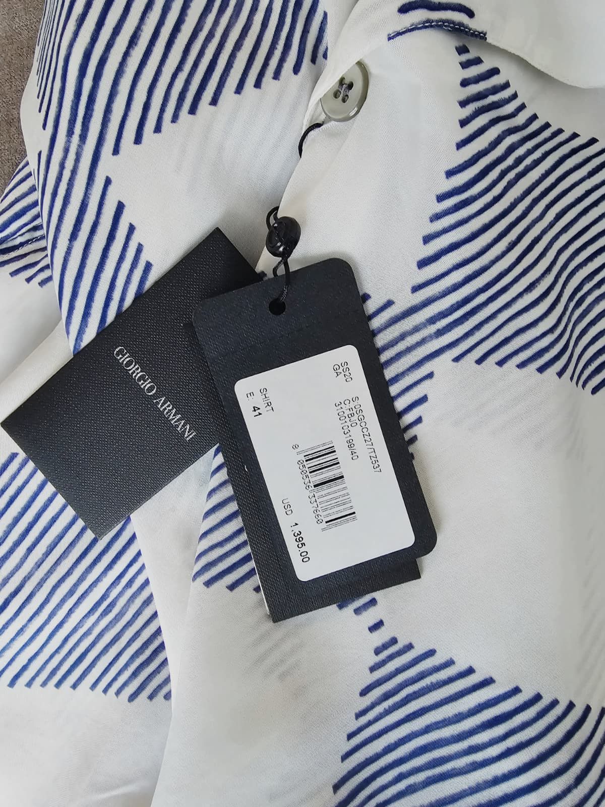 Giorgio Armani Giorgio Armani Long Sleeve Diamond Geometric Shirt 41-16 Size US L / EU 52-54 / 3 - 7 Thumbnail