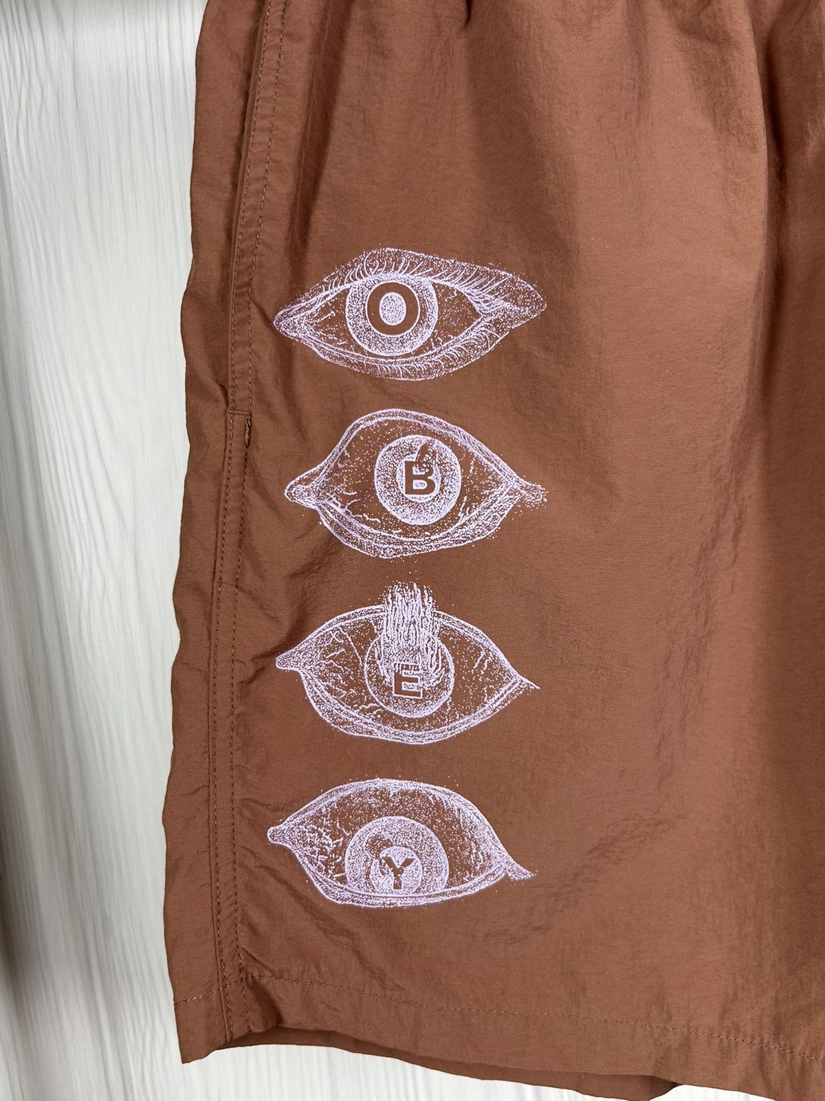 Obey OBEY Easy No Time Brown Nylon Shorts Rare Design Size L Size US 34 / EU 50 - 5 Thumbnail