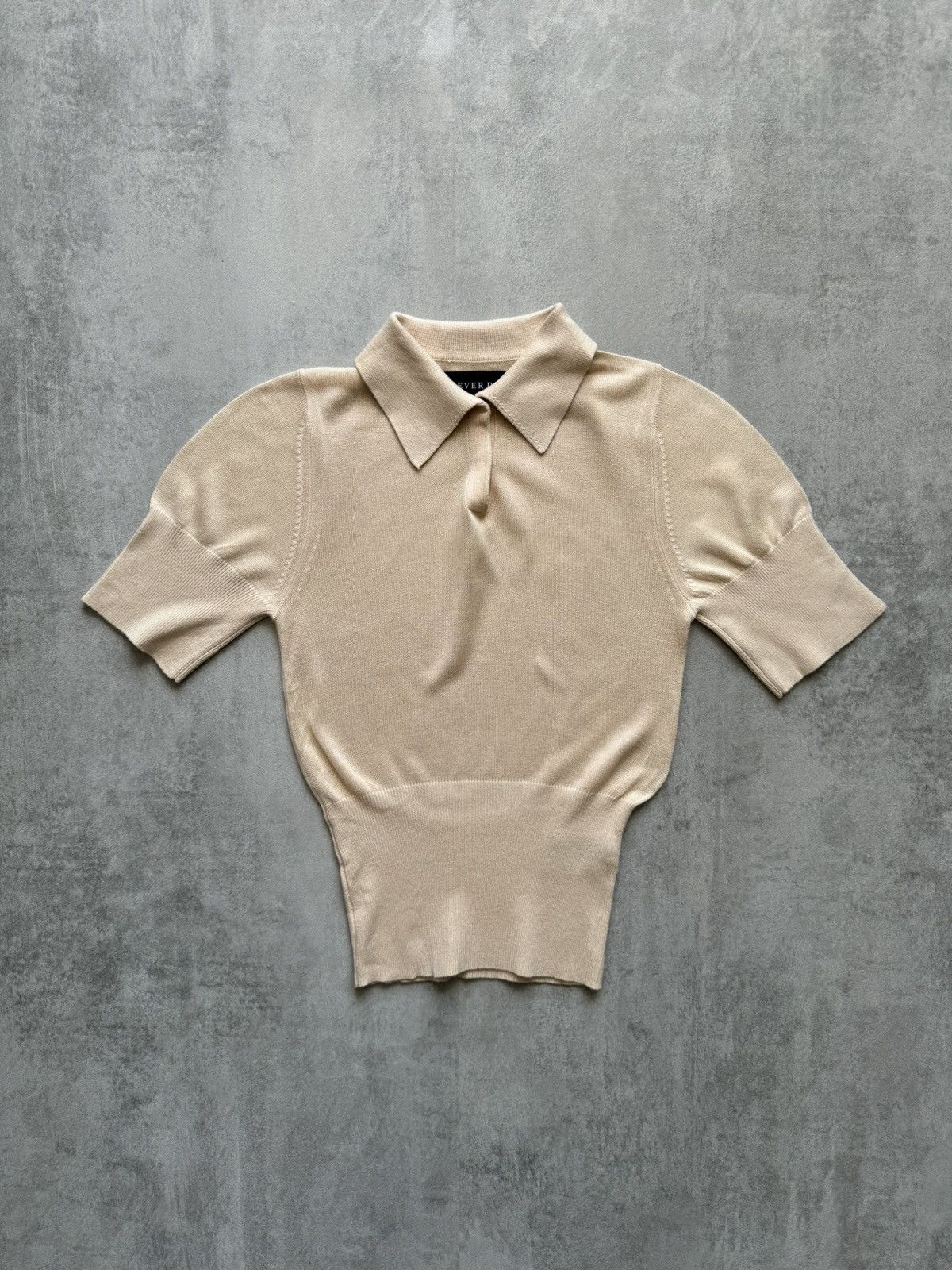 Japanese Brand NEVER DENIM Knit Polo Womens size XS Size XS / US 0-2 / IT 36-38 - 2 Thumbnail
