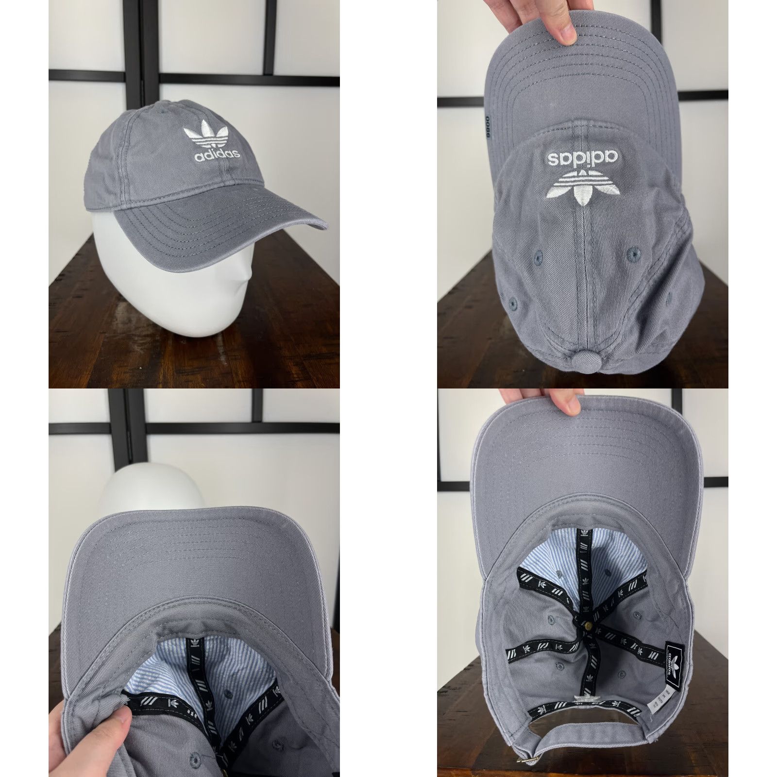 Adidas Adidas Hat Cap Strap Back Womens One Size Gray Embroidered Cotton Golf Golfer Baseball Cap Shirt Outdoor Sports Adjustable Lightweight Vintage: No Size ONE SIZE - 8 Thumbnail