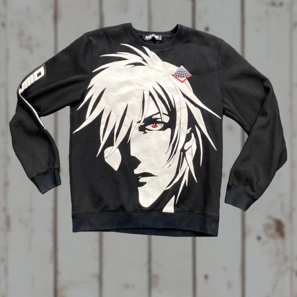 Black Pyramid Black Pyramid Sweatshirt Crewneck L Men Black Anime Face Silhouette Graphic Print Long Sleeve Cotton Fleece Pullover Size US L / EU 52-54 / 3 - 1 Thumbnail
