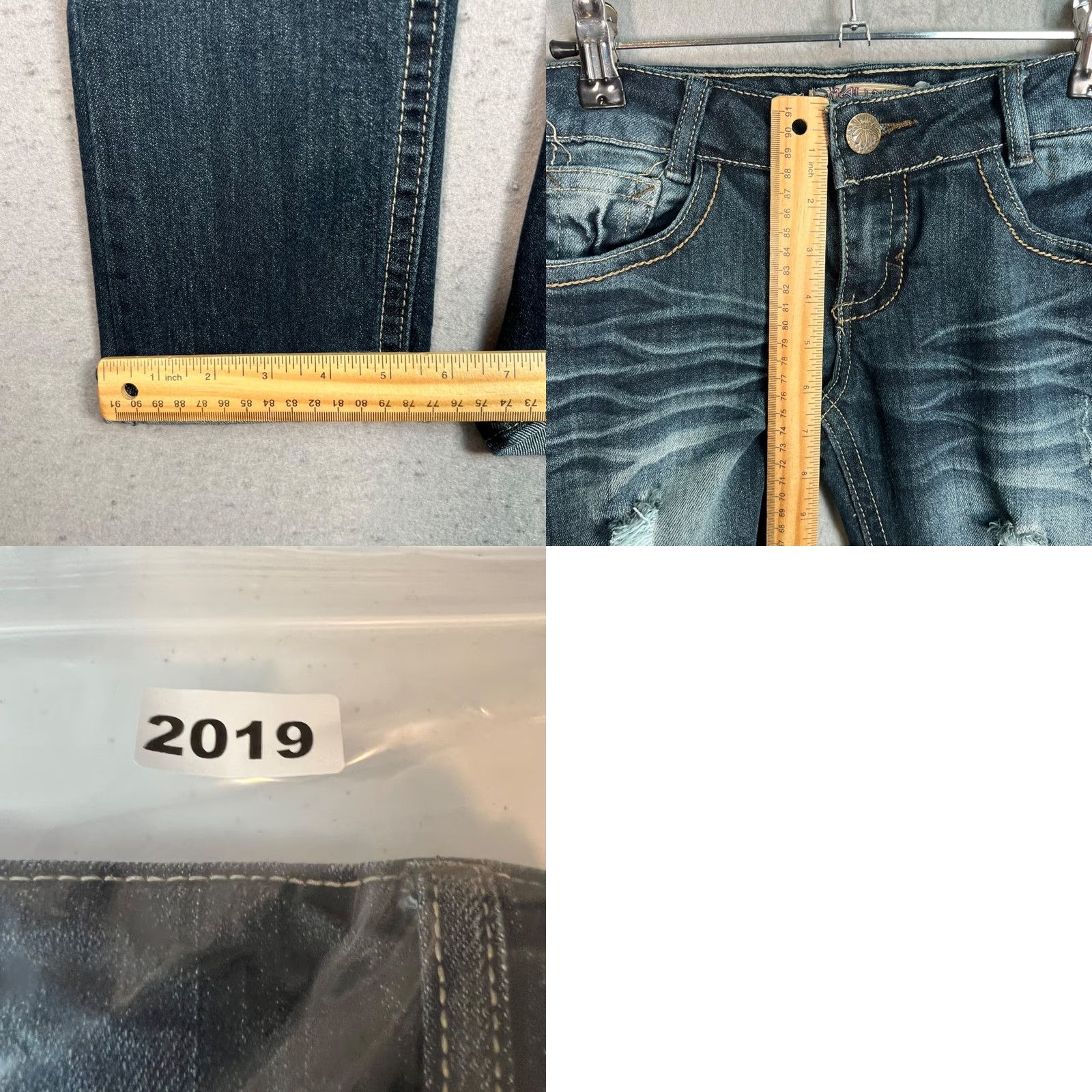 Vintage Wallflower Distressed Denim Skinny Jeans Size 5 Dark Wash Cotton Blend Women's Jeans Skinny Distressed Wallflower Jeans 5 Dark Wash Women Size 27" / US 4 / IT 40 - 8 Thumbnail