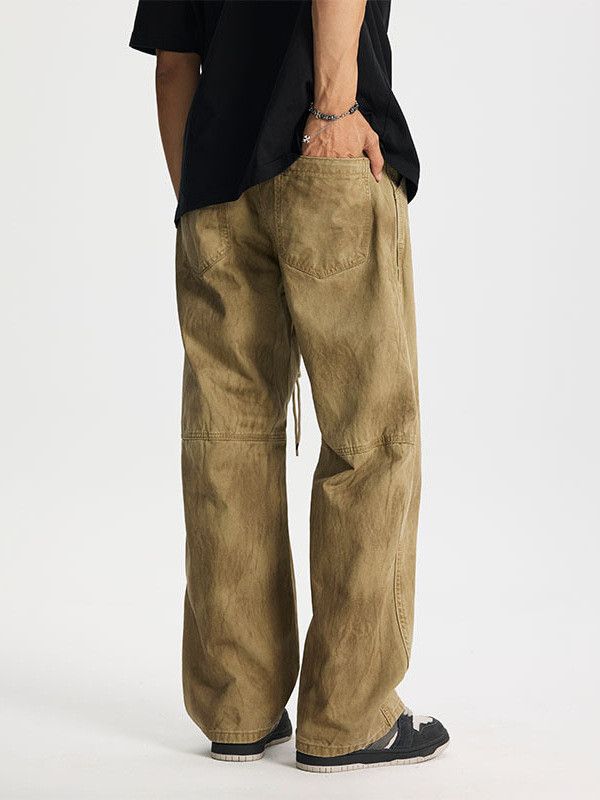 Japanese Brand Men's ink splatter patchwork loose straight leg jeans Size US 32 / EU 48 - 4 Thumbnail