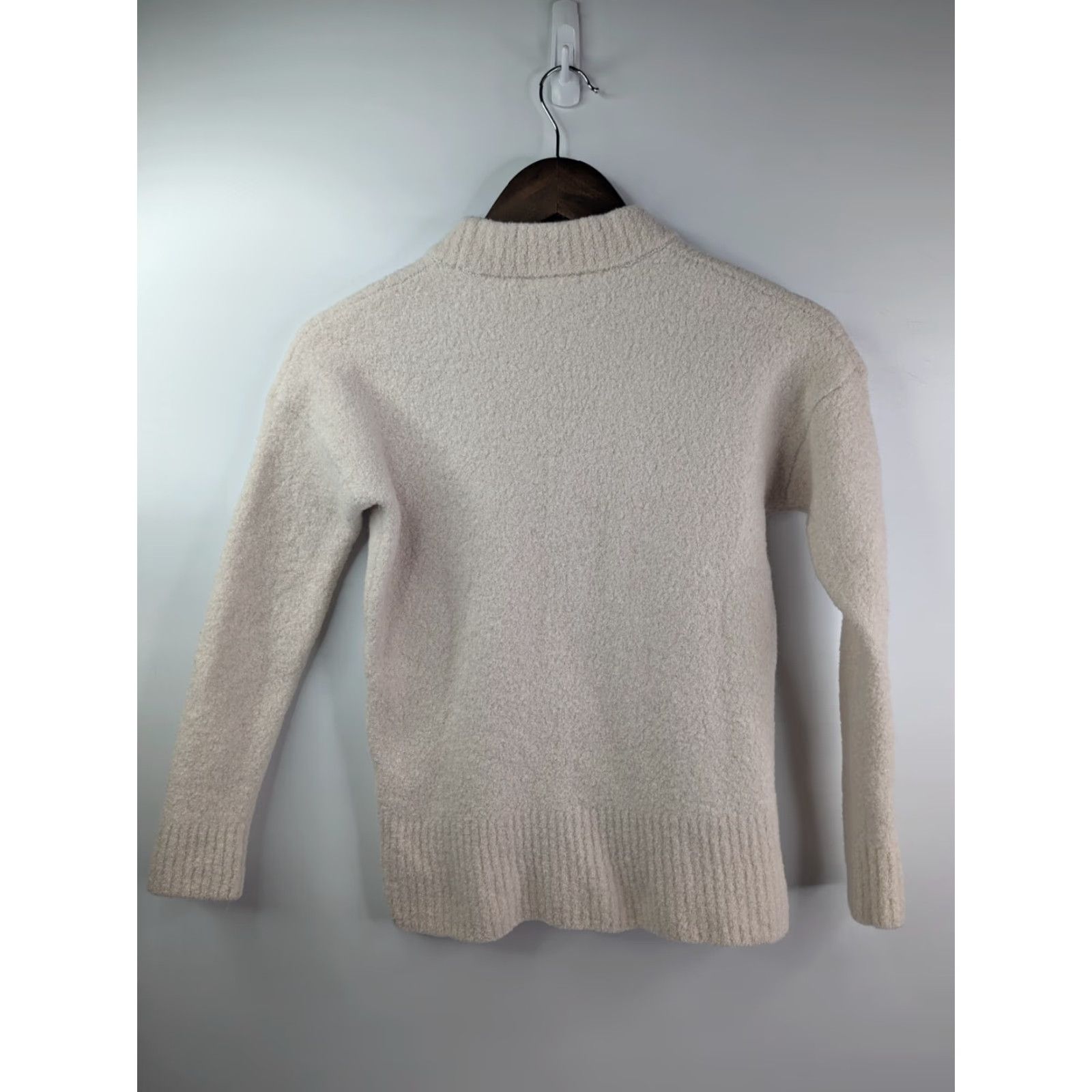 Madewell Madewell Sweater Womens XS Beige Crew Neck Long Sleeve Bouclé Beachdell Pullover Merino Wool ND023 16.5in Size XS / US 0-2 / IT 36-38 - 3 Thumbnail