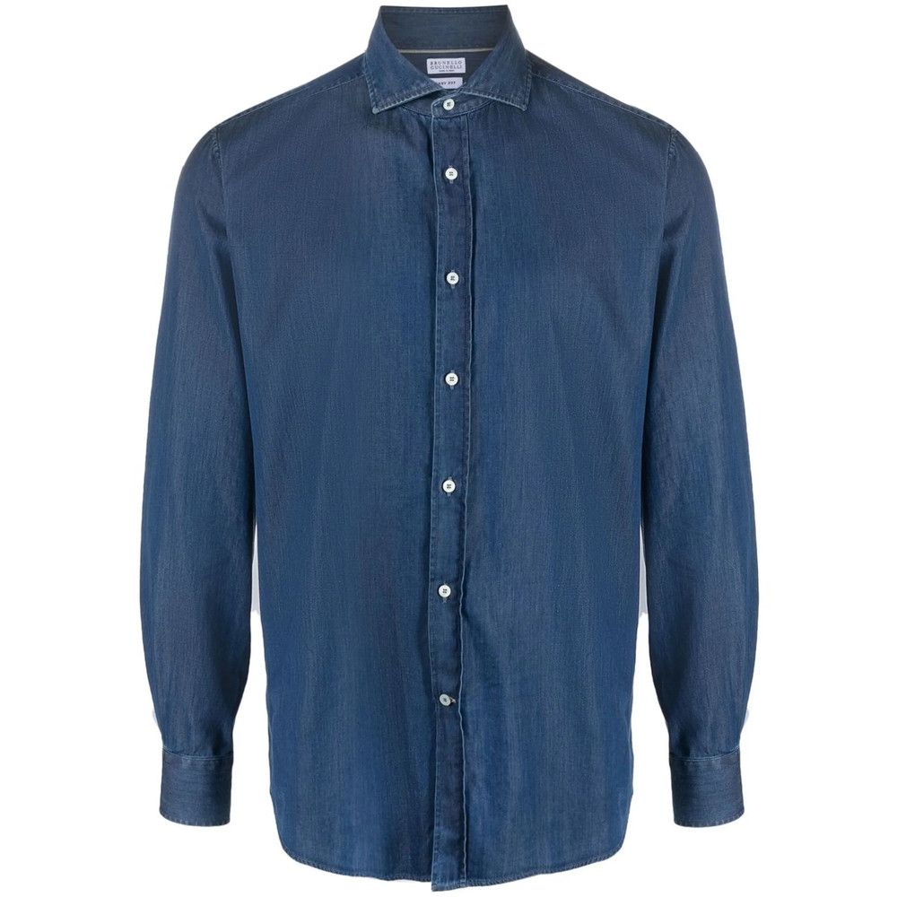 Brunello Cucinelli Brunello Cucinelli BLUE Shirts Size US XL / EU 56 / 4 - 1 Thumbnail